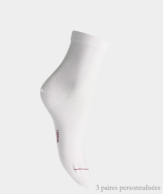 Coffret de Socquettes Unies jersey personnalisées Coton Femme Blanc