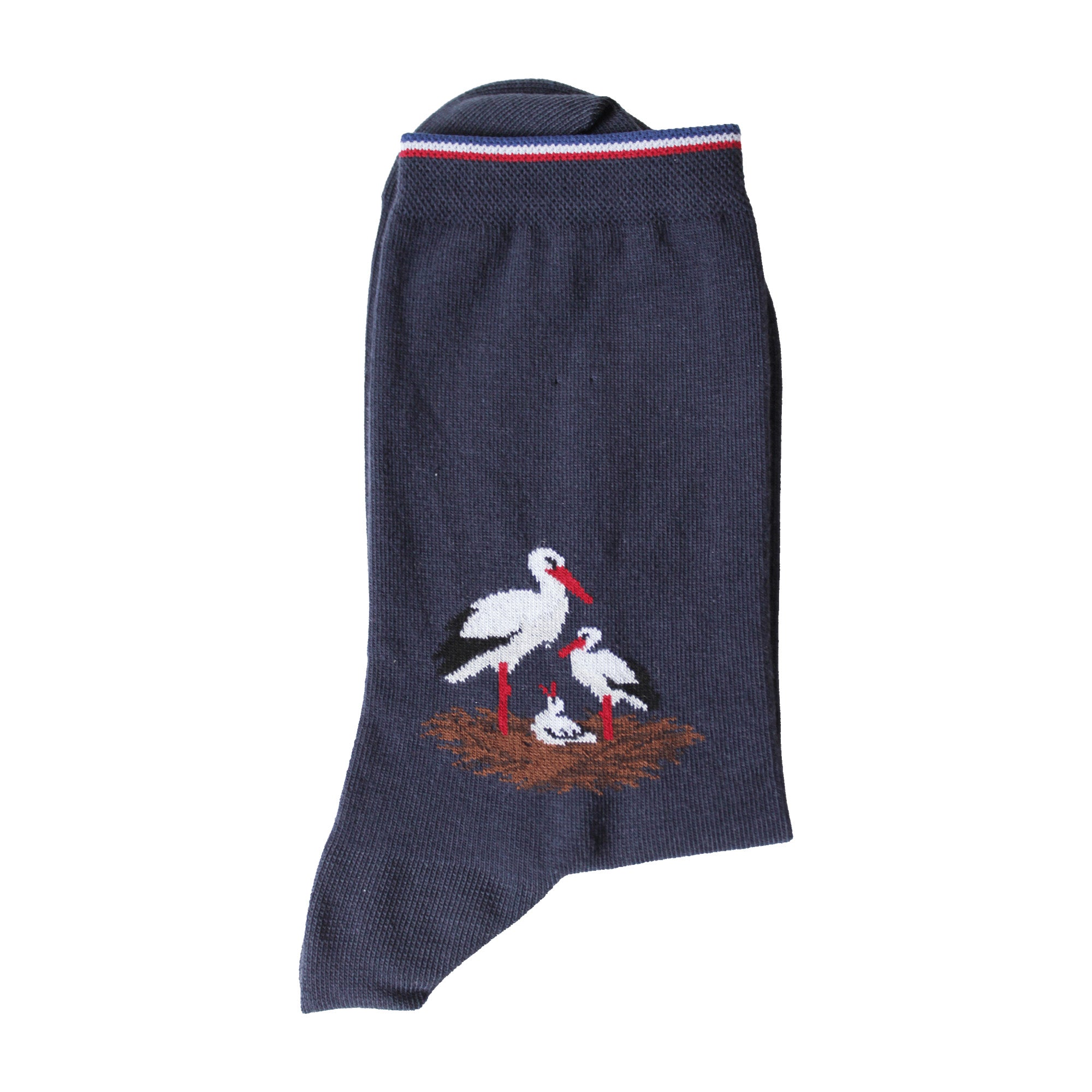 Chaussettes marine nid de cigognes homme