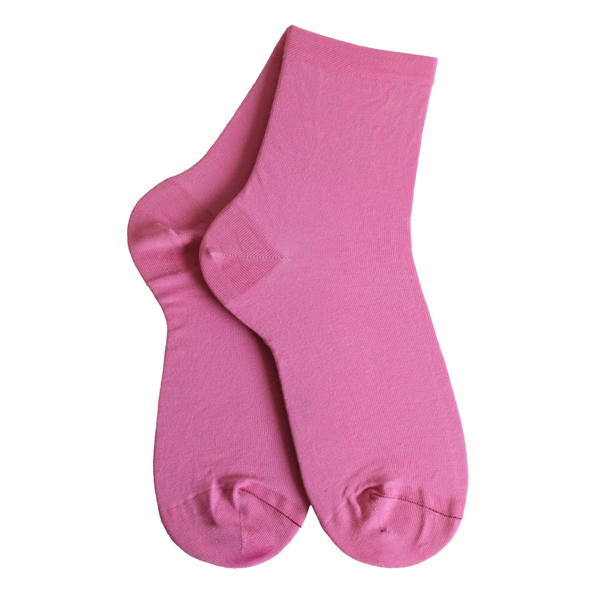Socquettes en coton rose bonbon - Unies jersey