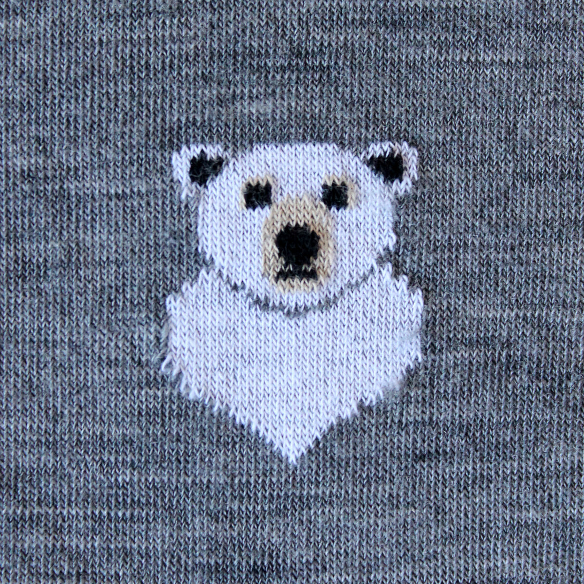 Chaussettes laine gris motif ours