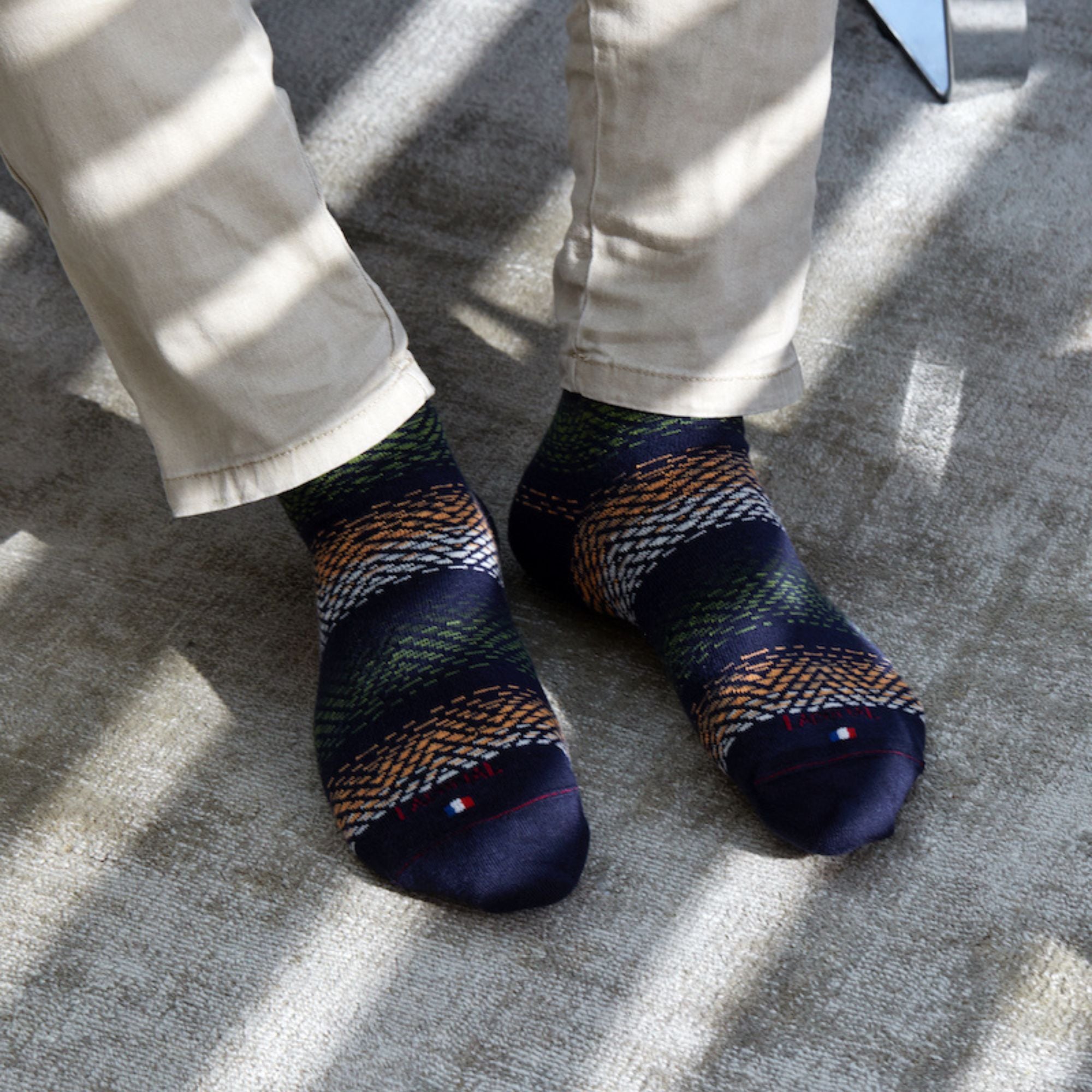 Chaussettes en bambou Marine - Géométrique