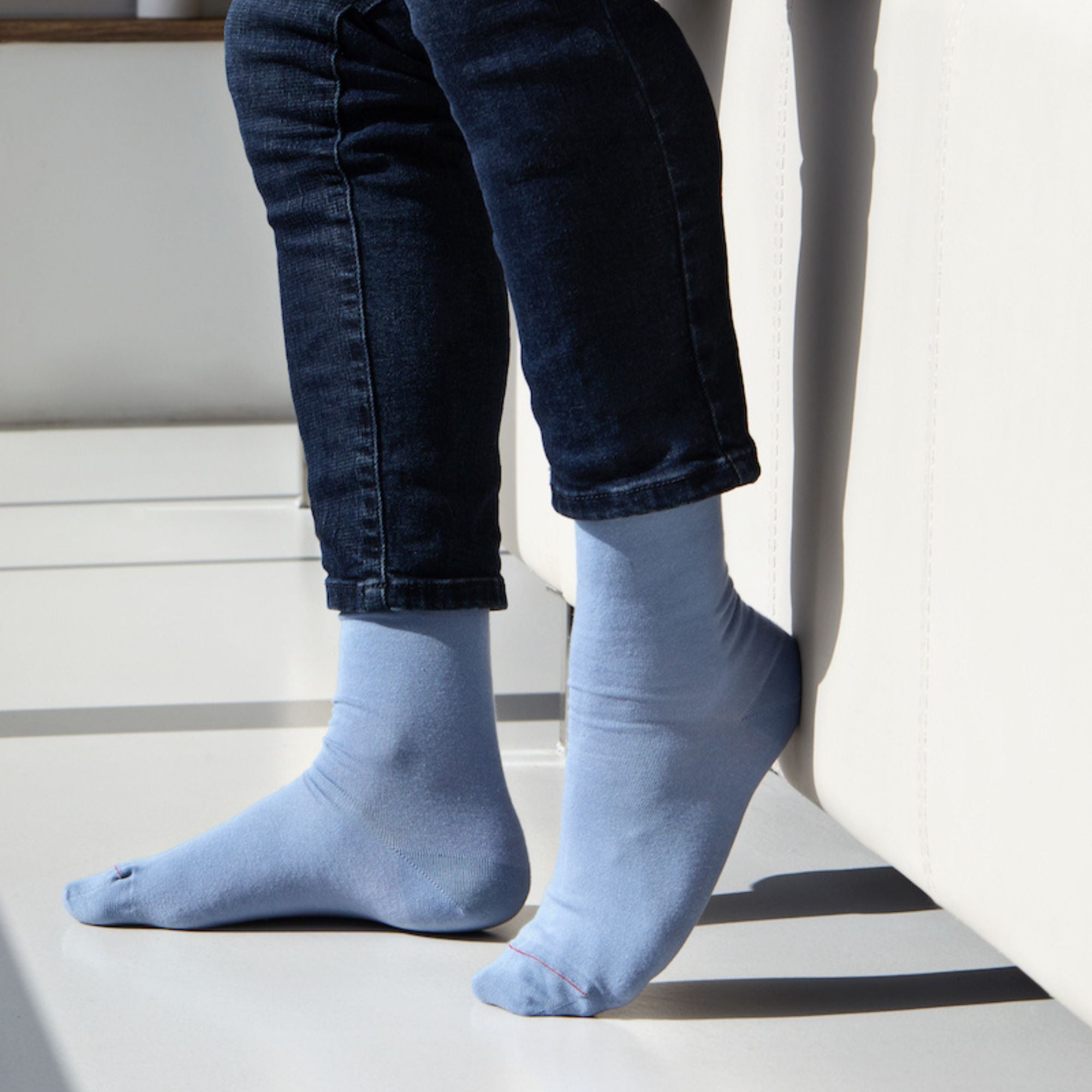Chaussettes en lin Bleu - Unies jersey