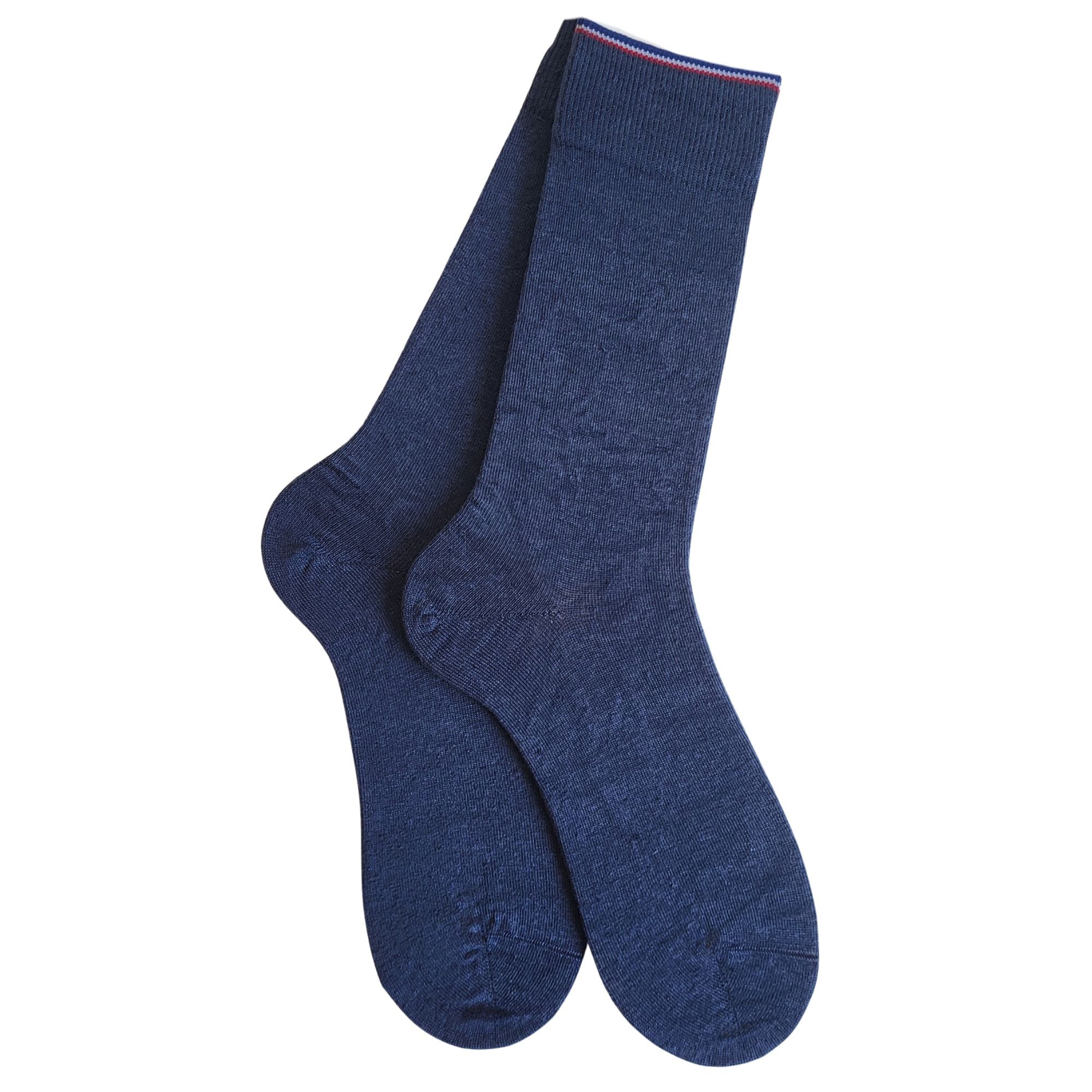 Chaussettes en lin bleu marine homme