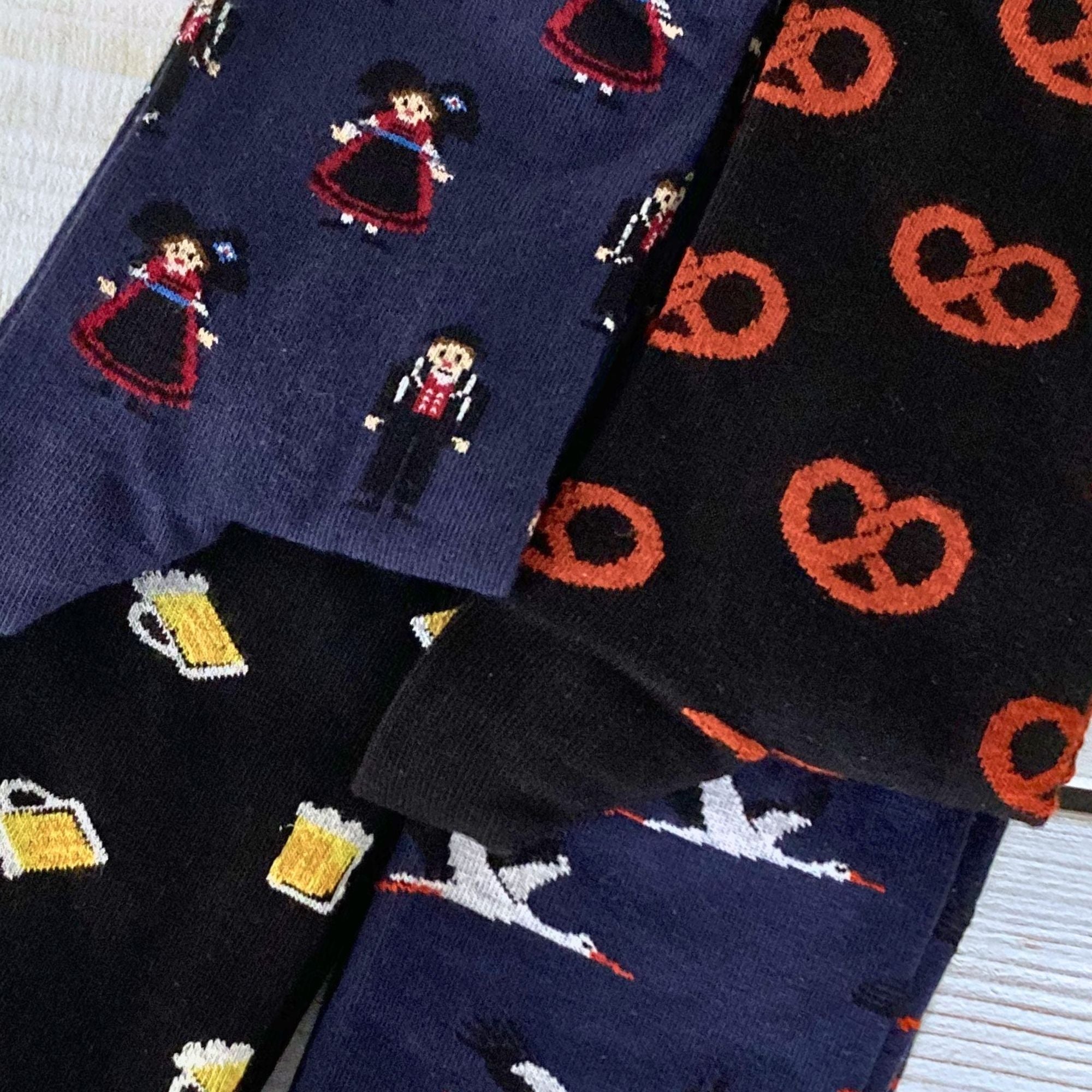 Chaussettes noir bretzels homme