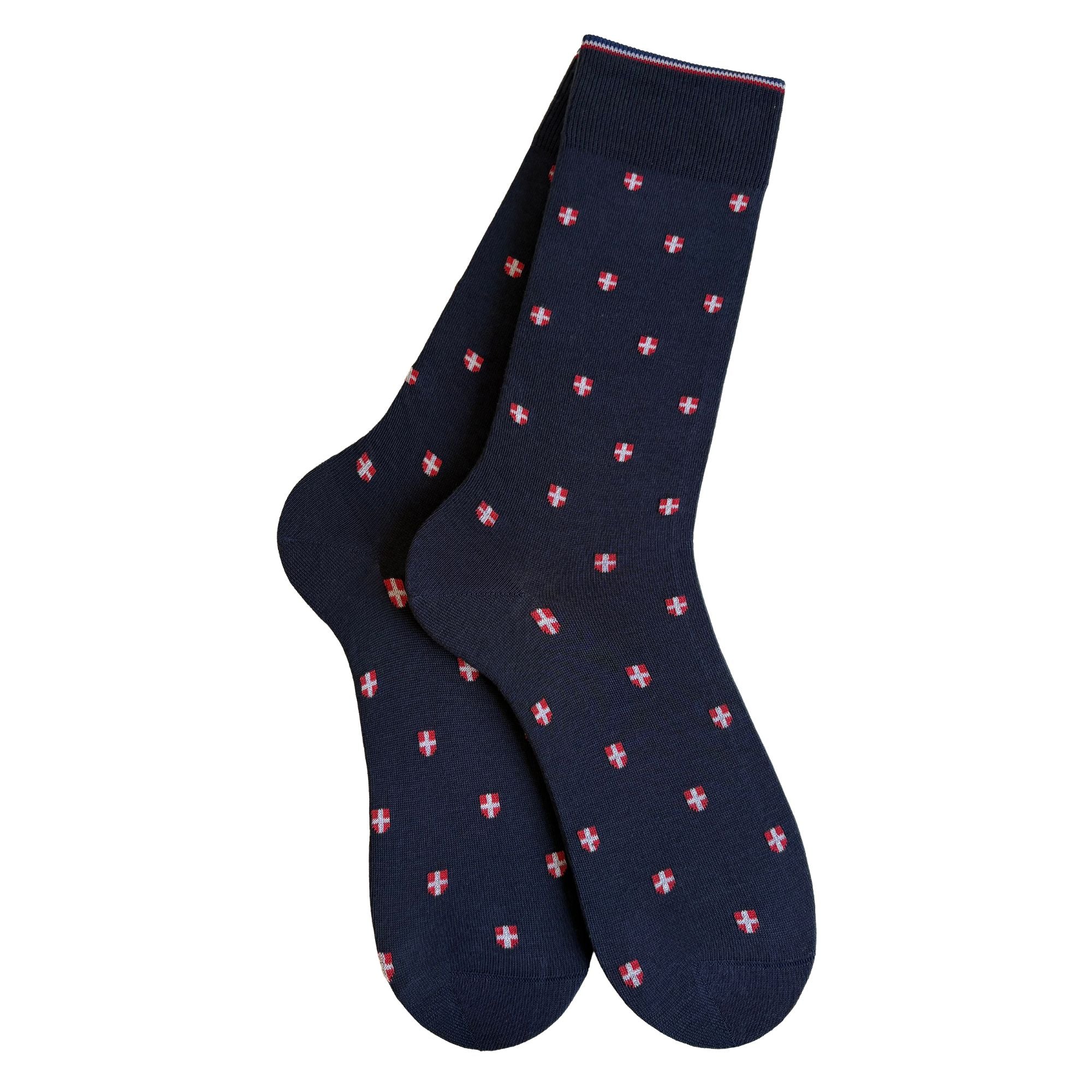 Chaussettes coton marine croix de savoie homme