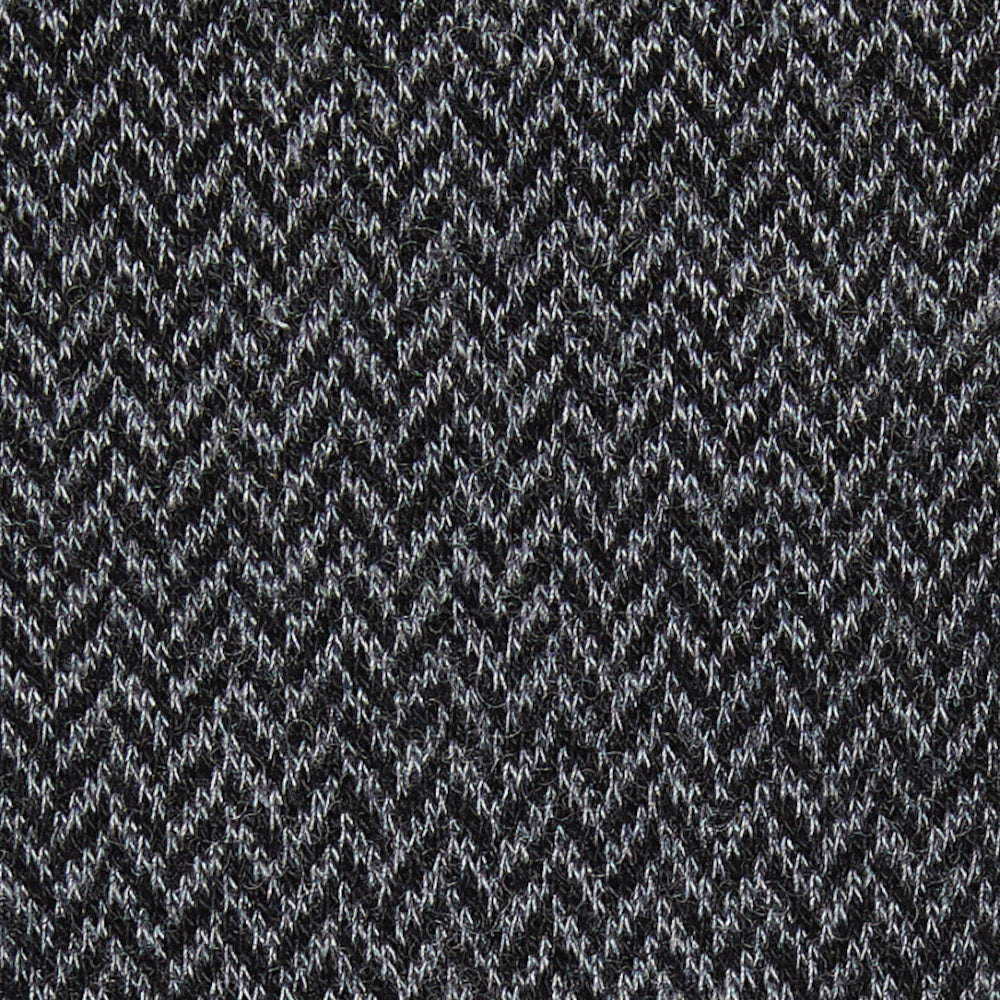 Chaussettes en laine mérinos Noir - Chevrons ton sur ton