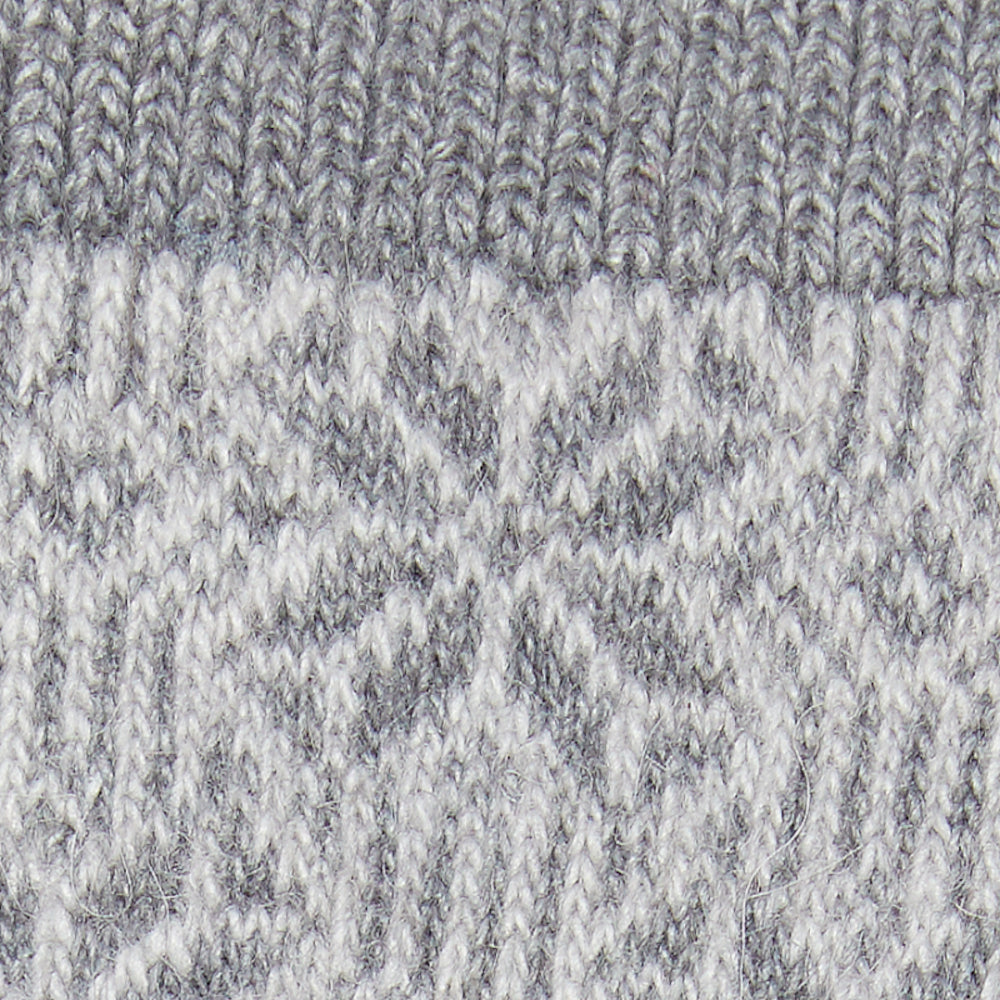 Chaussettes alpaga épaisses Gris moyen - Style Norvégien bicolore