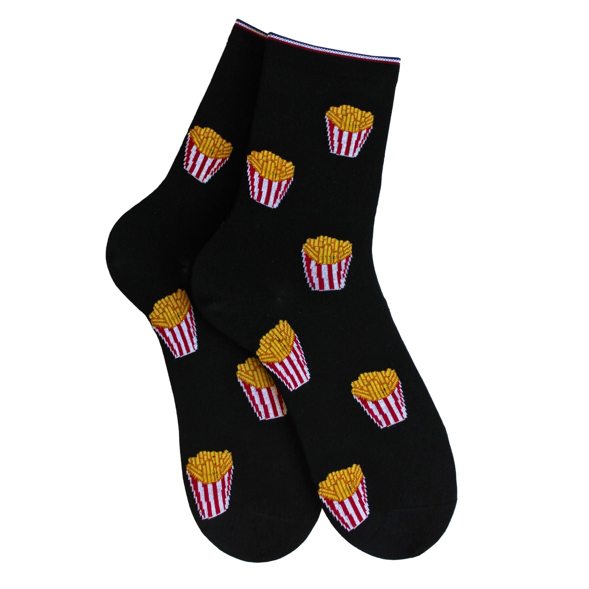 Chaussettes noir frites femme