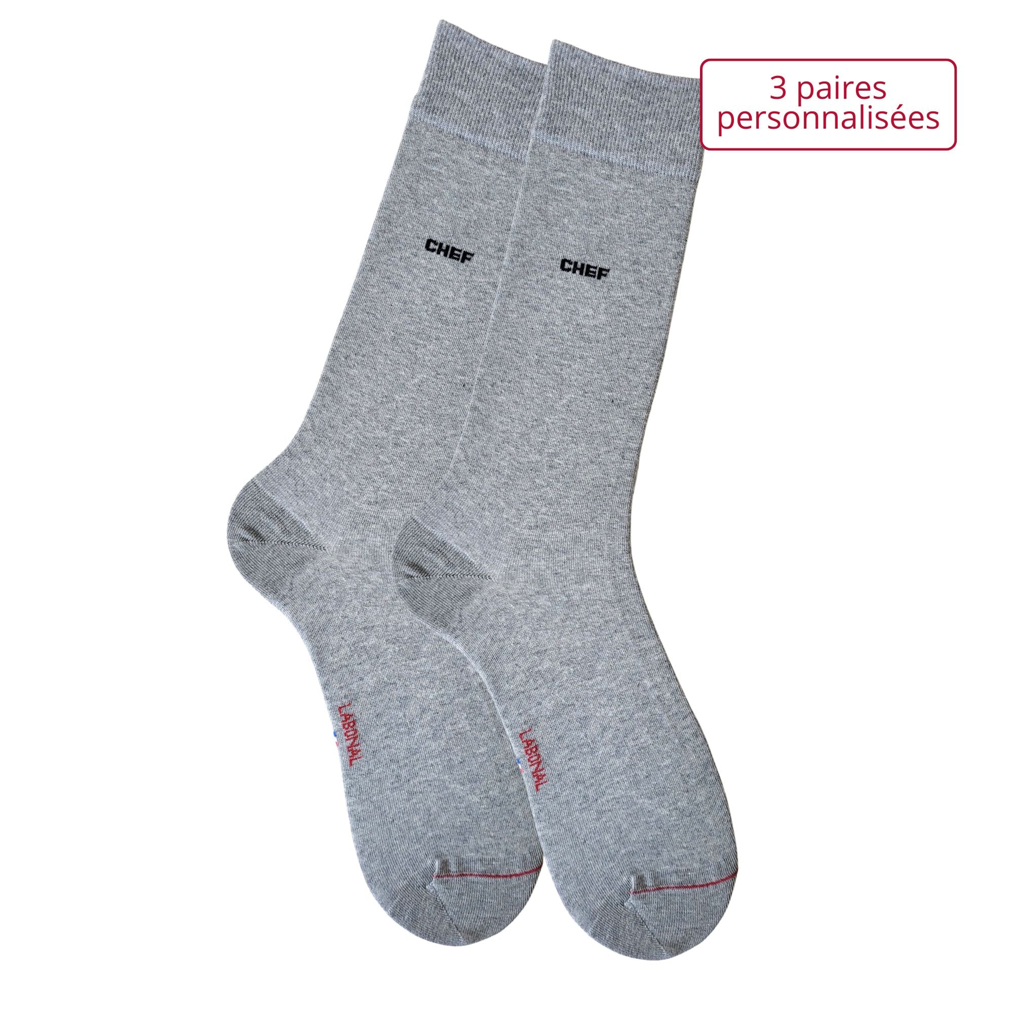 Coffret de Chaussettes personnalisées Coton Homme Gris