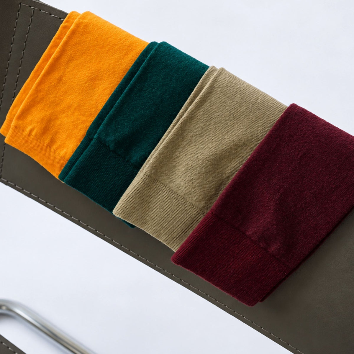 Chaussettes Unies jersey laine mérinos et intérieur coton Ocre