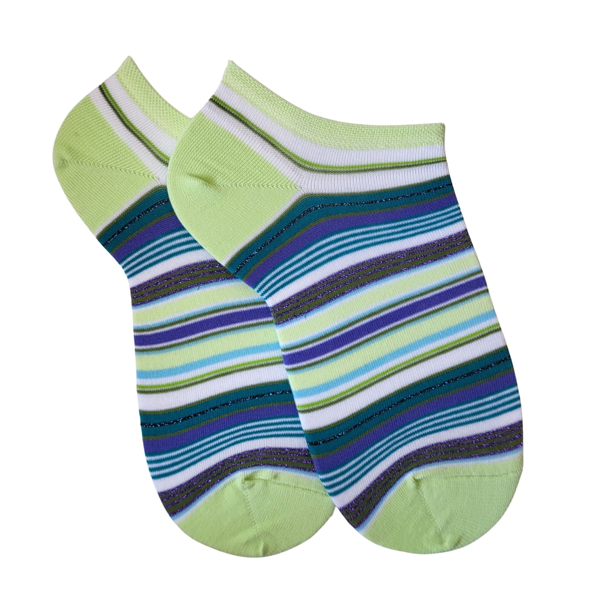 Mini-socquettes vertes à rayures
