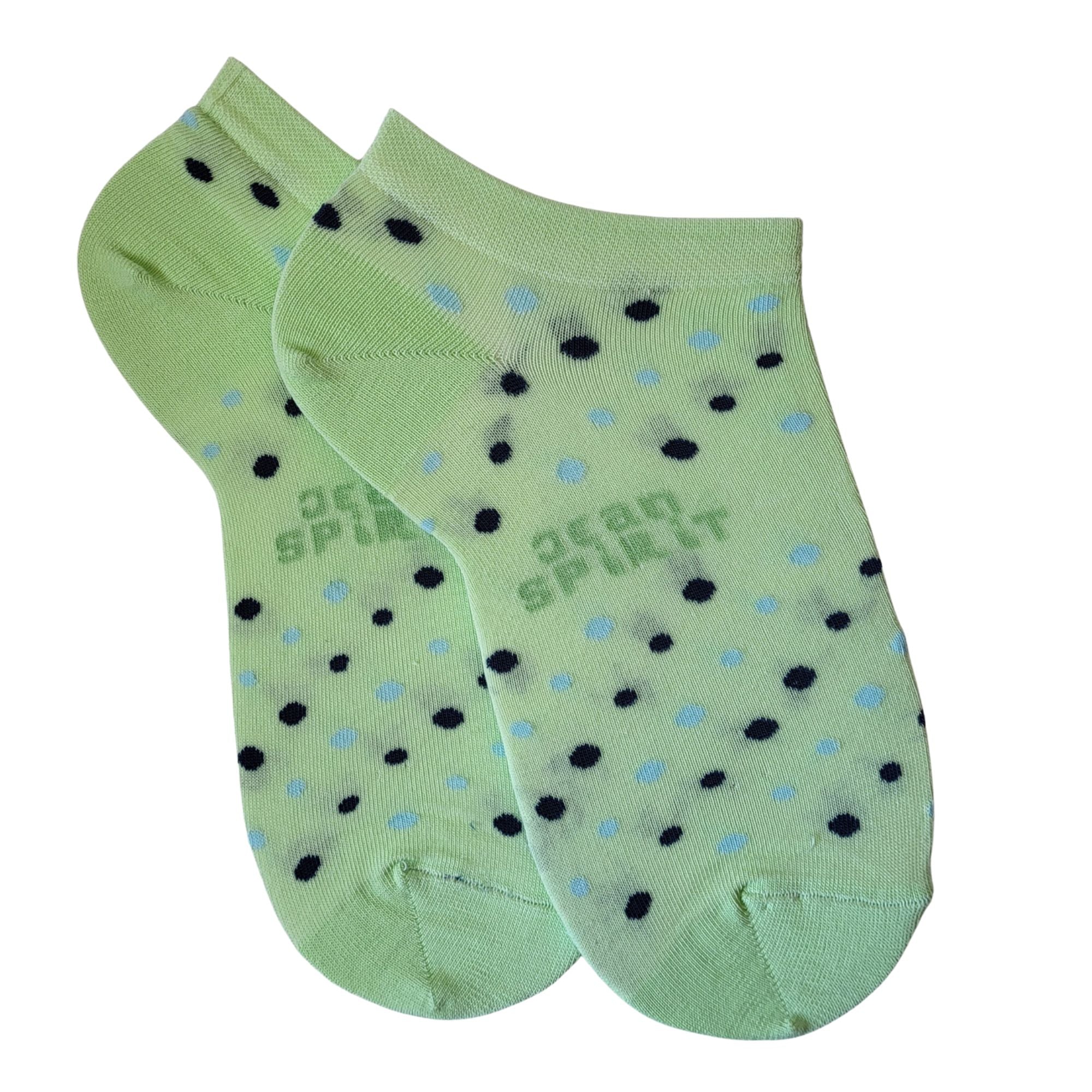 Mini-socquettes vert anis à pois