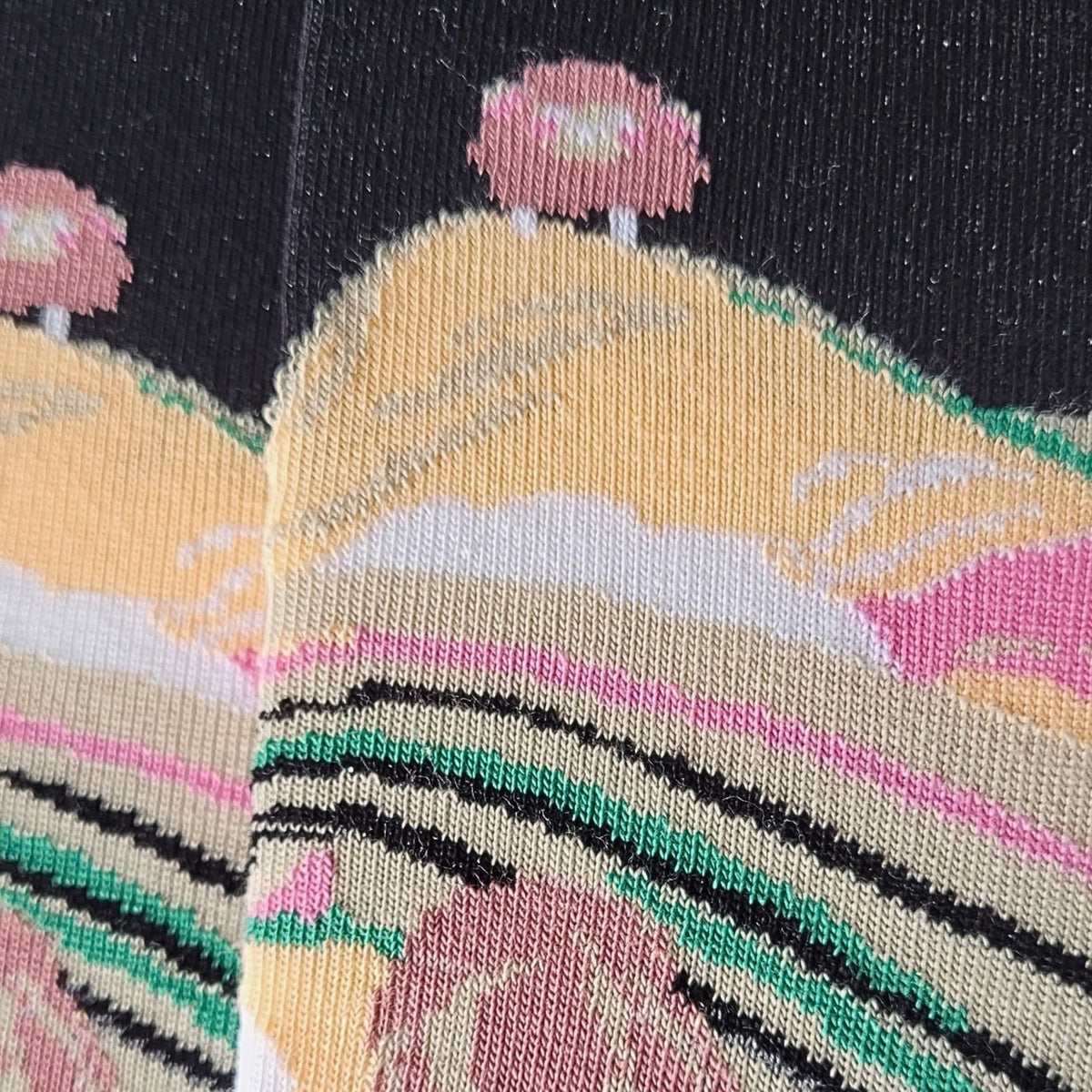 Chaussettes coton noir motif paysage
