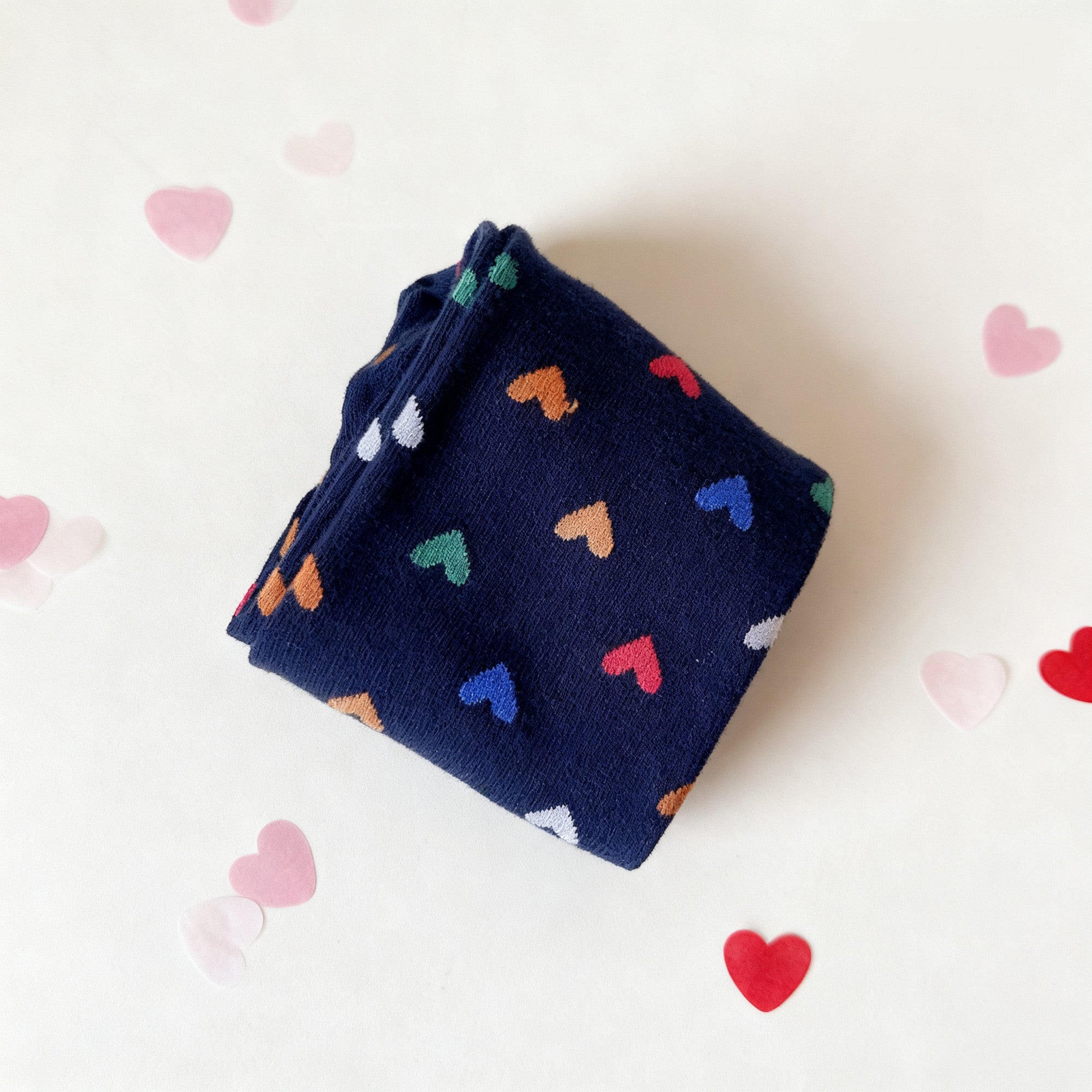 Chaussettes en coton Marine - Coeurs