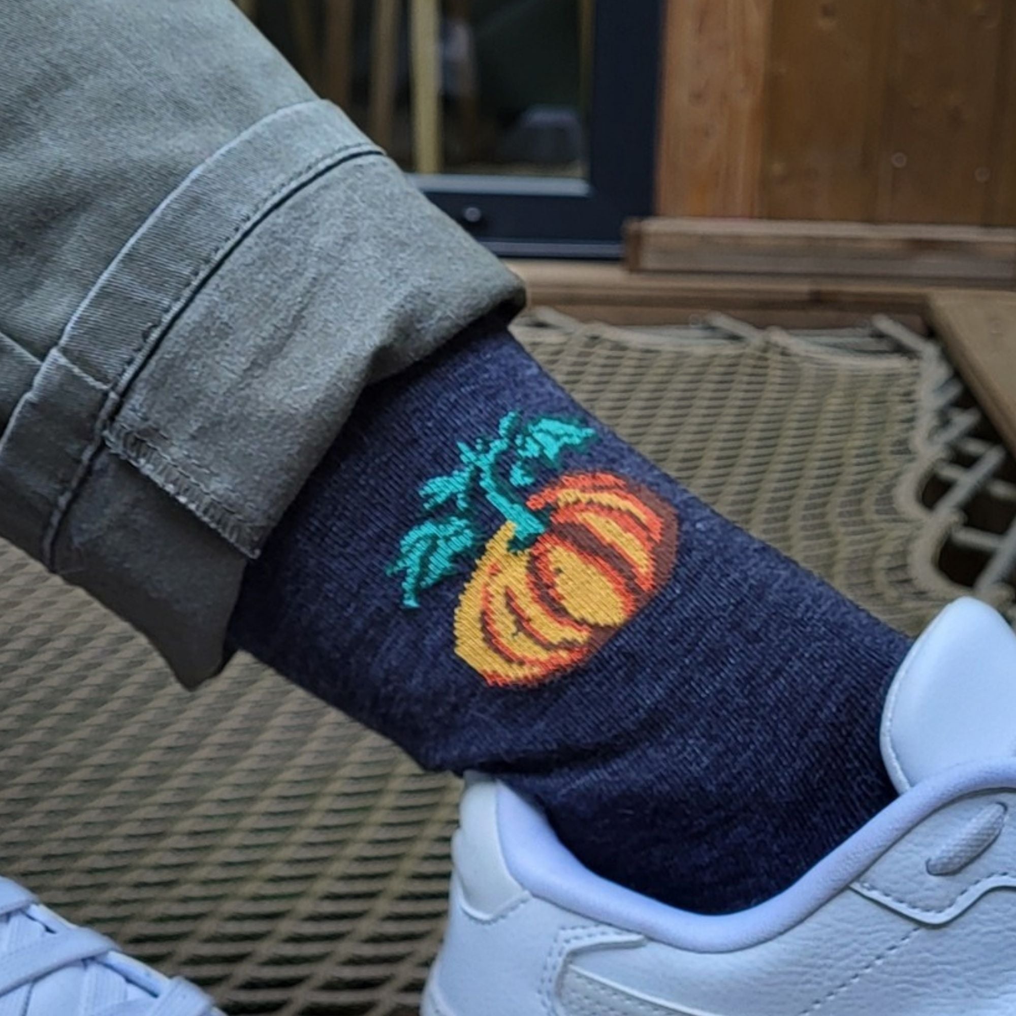 Chaussettes laine gris citrouille