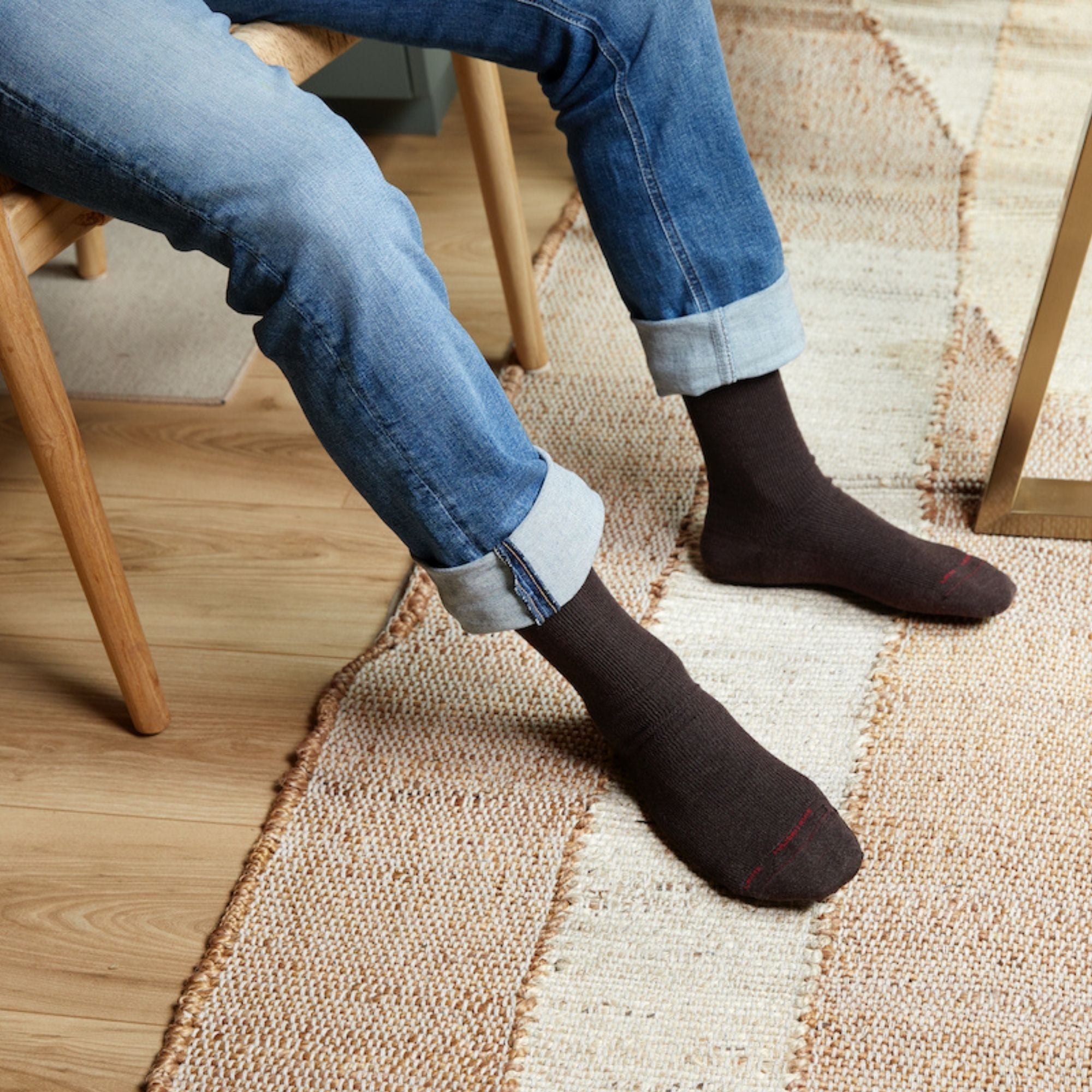 Chaussettes Non Comprimantes en fil d'écosse Marron - Unies