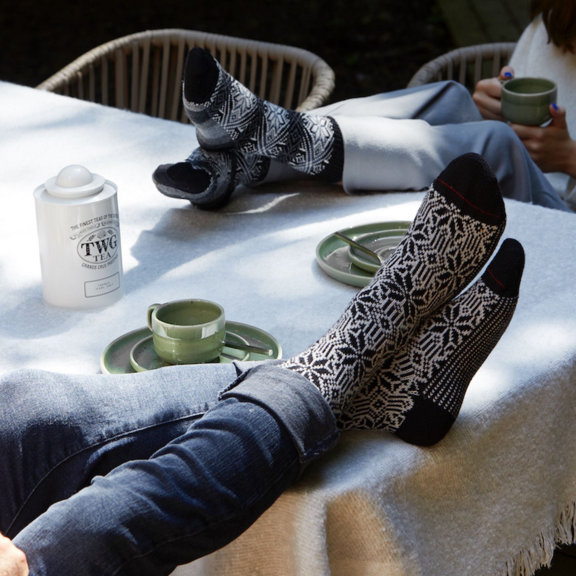 Chaussettes alpaga épaisses Noir - Norvégiennes