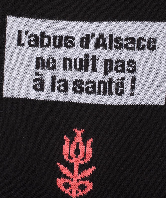 Chaussettes L'abus d'Alsace ne nuit pas à la santé Coton Noir