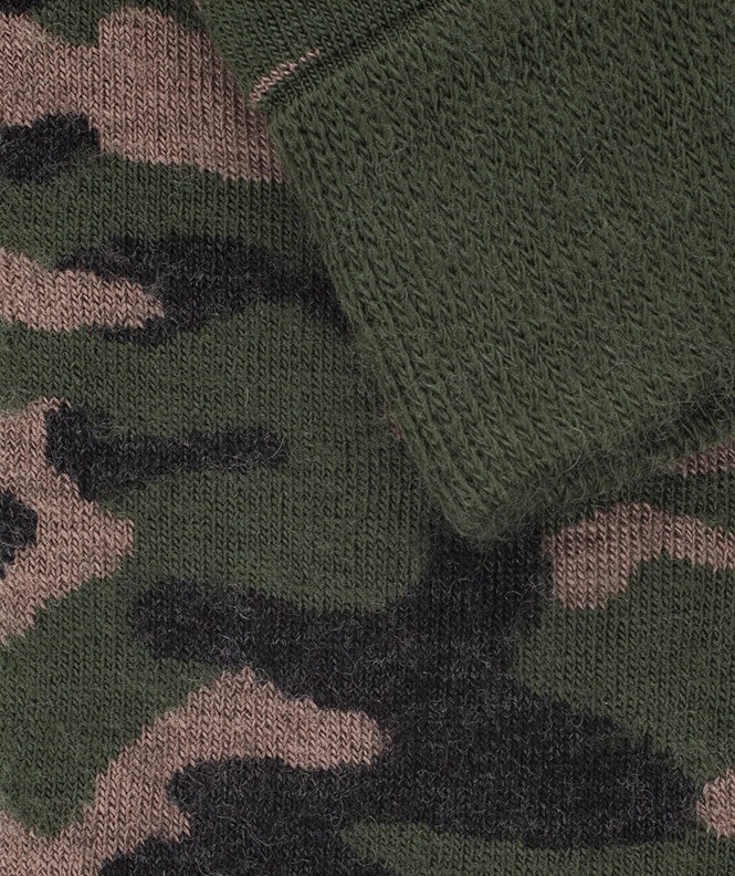 Mi-bas Chasse camouflage Laine Vert