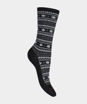 Mi-chaussettes Motifs norvégiens Angora et Viscose Noir