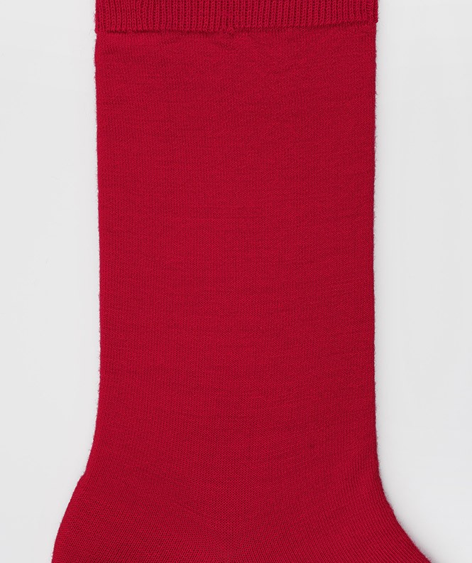 Chaussettes Jersey intérieur coton, extérieur Laine Rouge