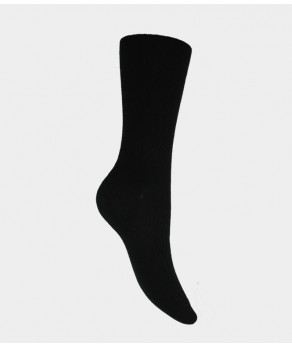 Mi-chaussettes Unies Laine Noir