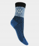 Mi-chaussettes norvegienne multicolore epaisse Coton Bleu