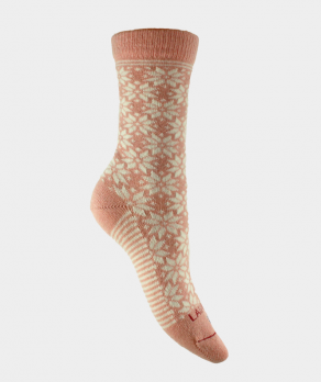 Chaussettes flocon all over laine Rouge