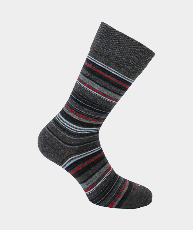 Chaussettes rayure multicolore Gris