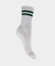 Mi-chaussette rayée côtes 3x1 Blanc/vert
