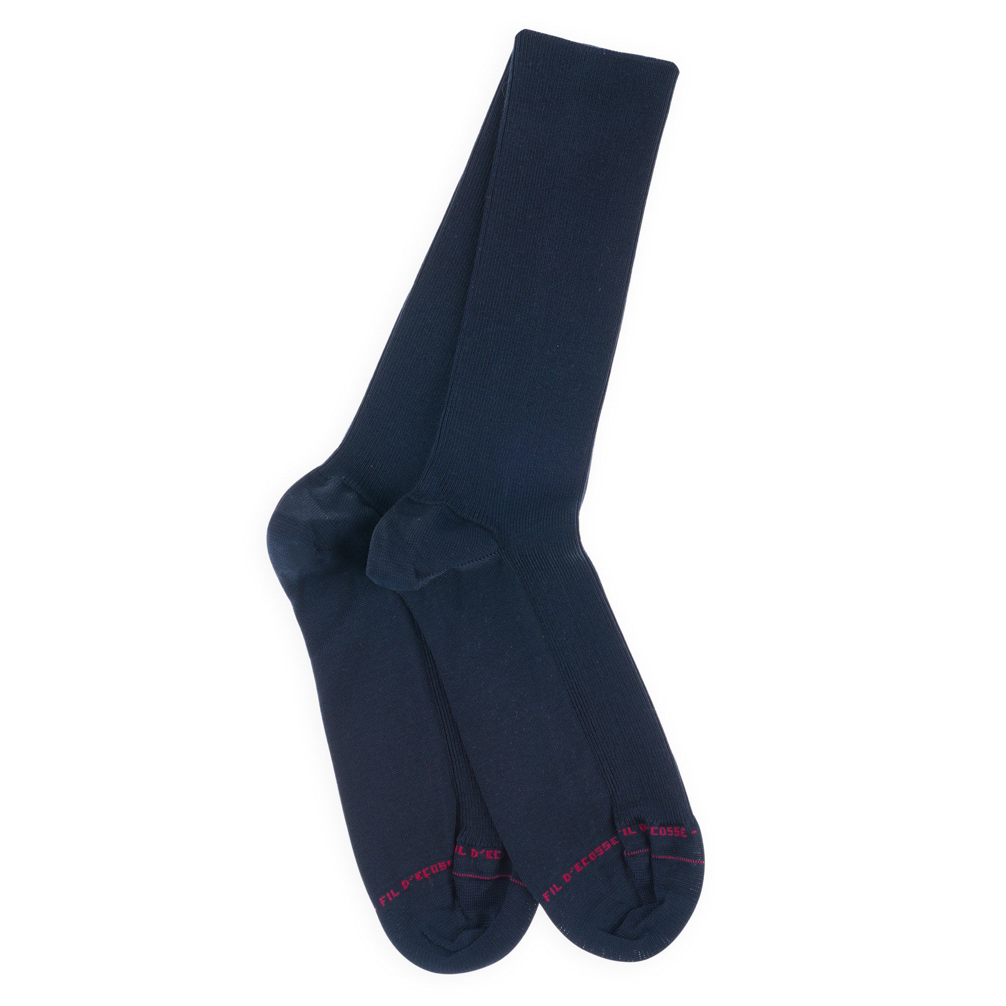 Chaussettes Non Comprimantes en fil d'écosse Marine - Unies