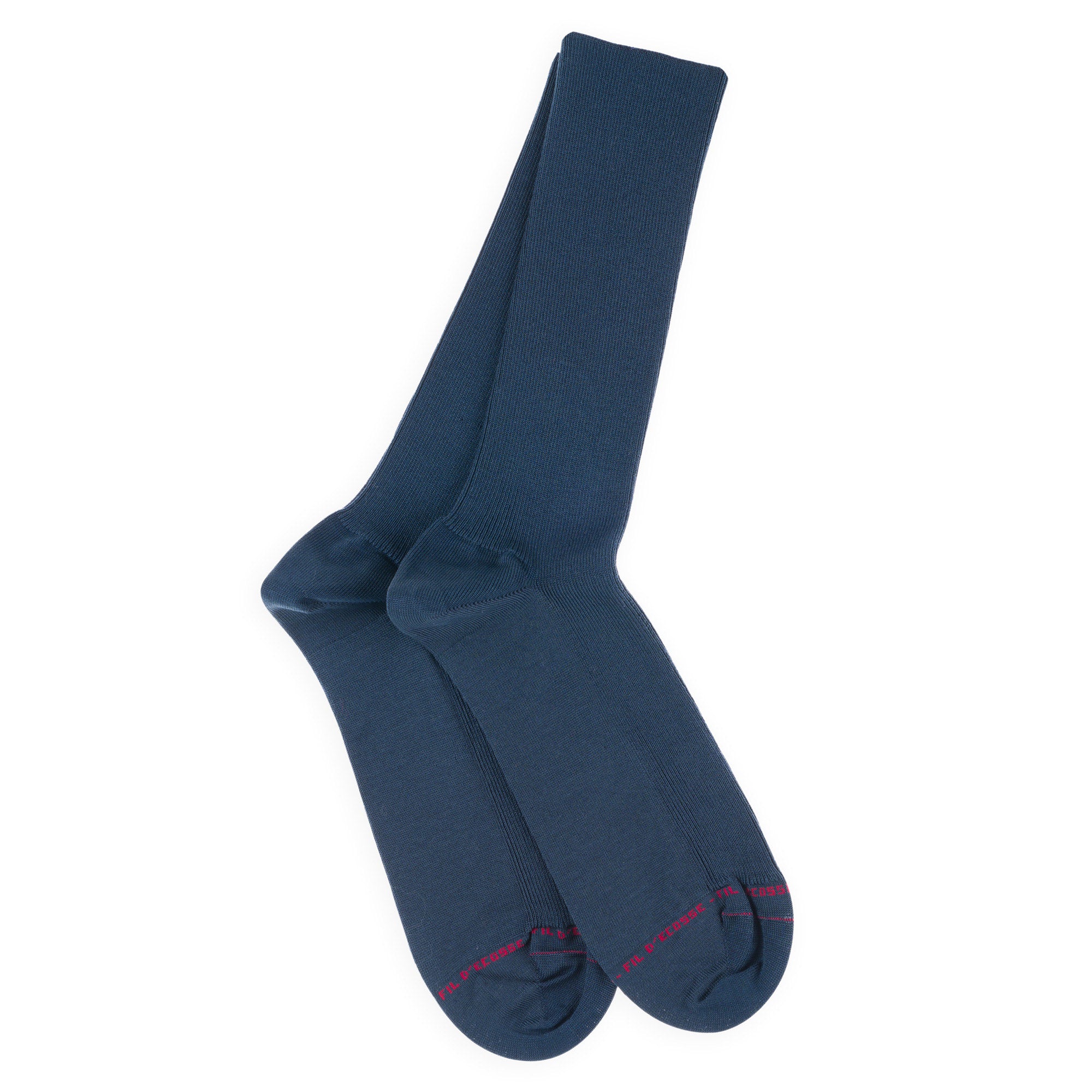Chaussettes Non Comprimantes en fil d'écosse Bleu acier - Unies