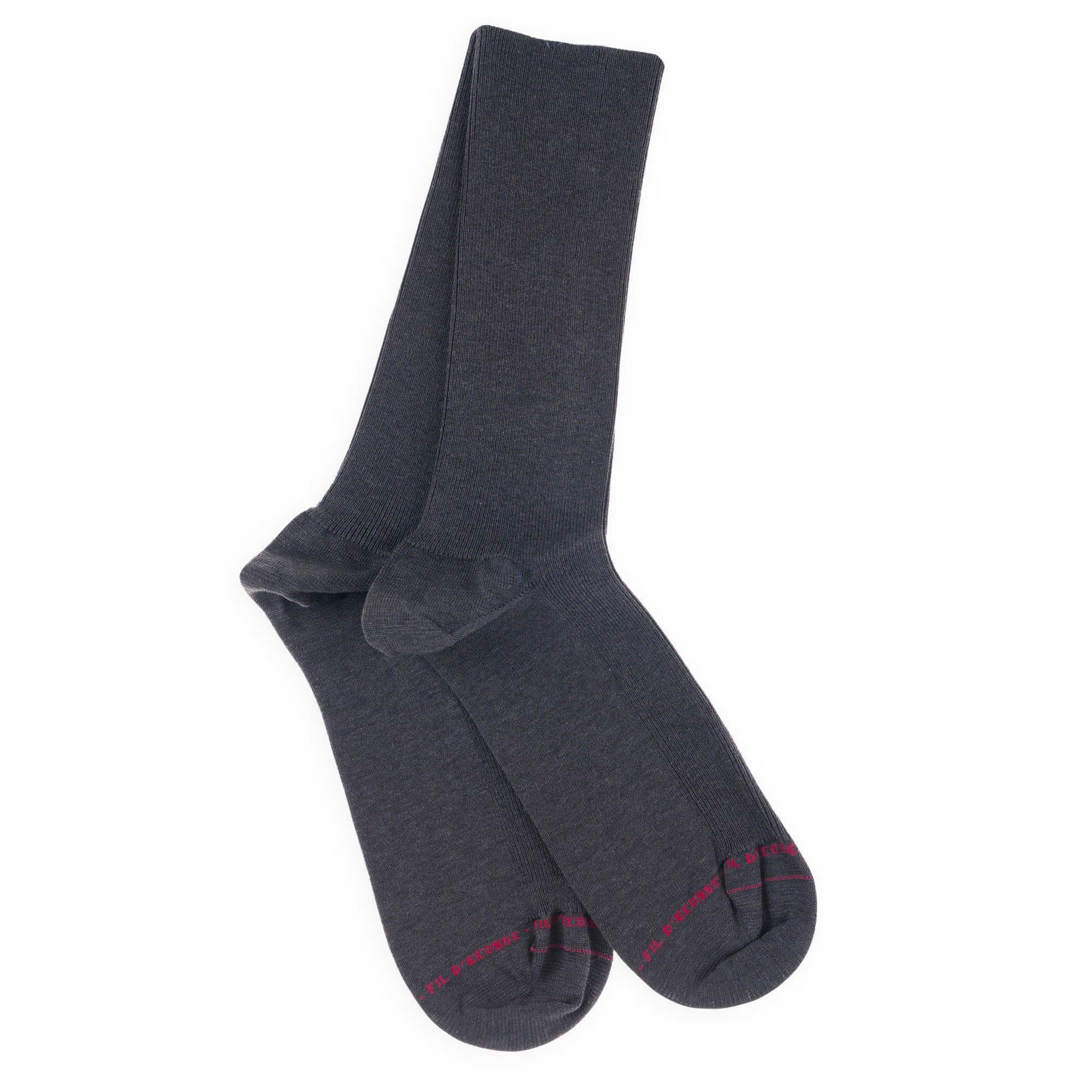 Chaussettes Non Comprimantes en fil d'écosse Anthracite - Unies