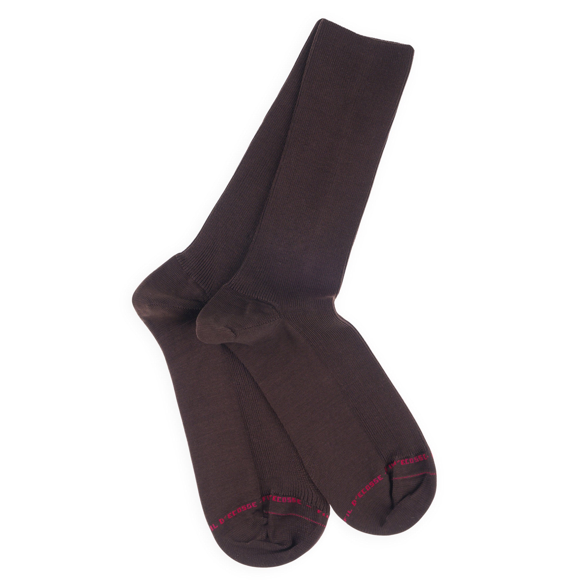 Chaussettes Non Comprimantes en fil d'écosse Marron - Unies