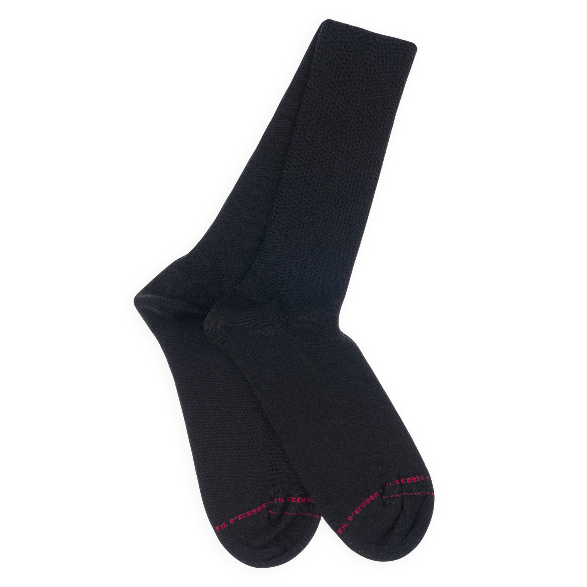 Chaussettes Non Comprimantes en fil d'écosse Noir - Unies