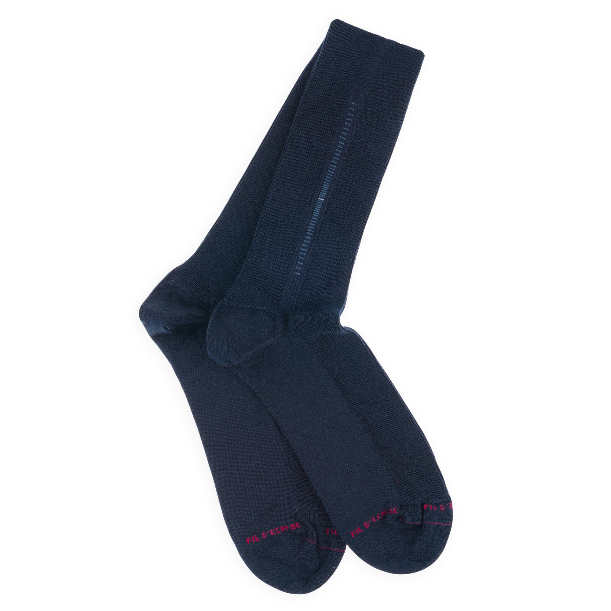 Chaussettes en fil d'écosse non comprimantes Marine - Baguette