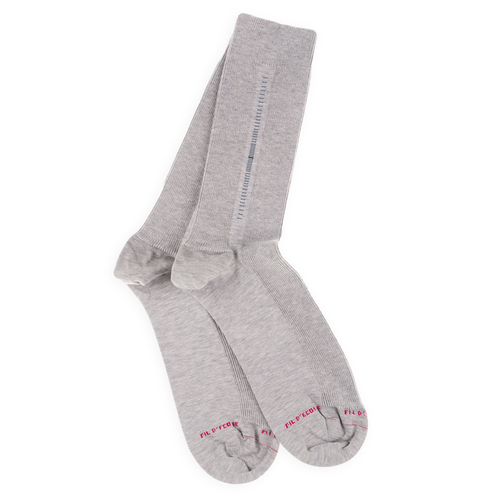Chaussettes en fil d'écosse non comprimantes Gris chiné - Baguette