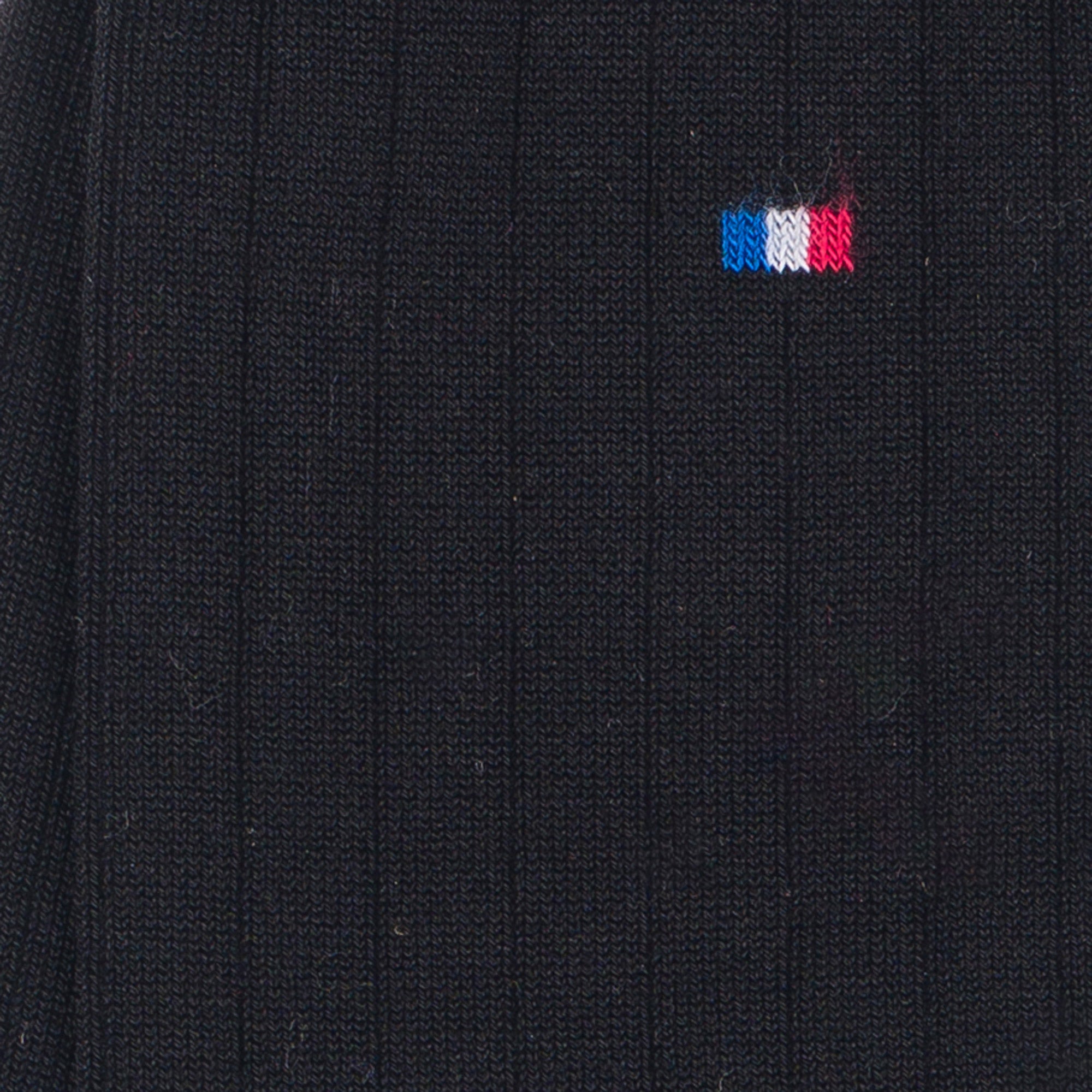 Chaussettes en fil d'écosse Noir - Unies à côtes