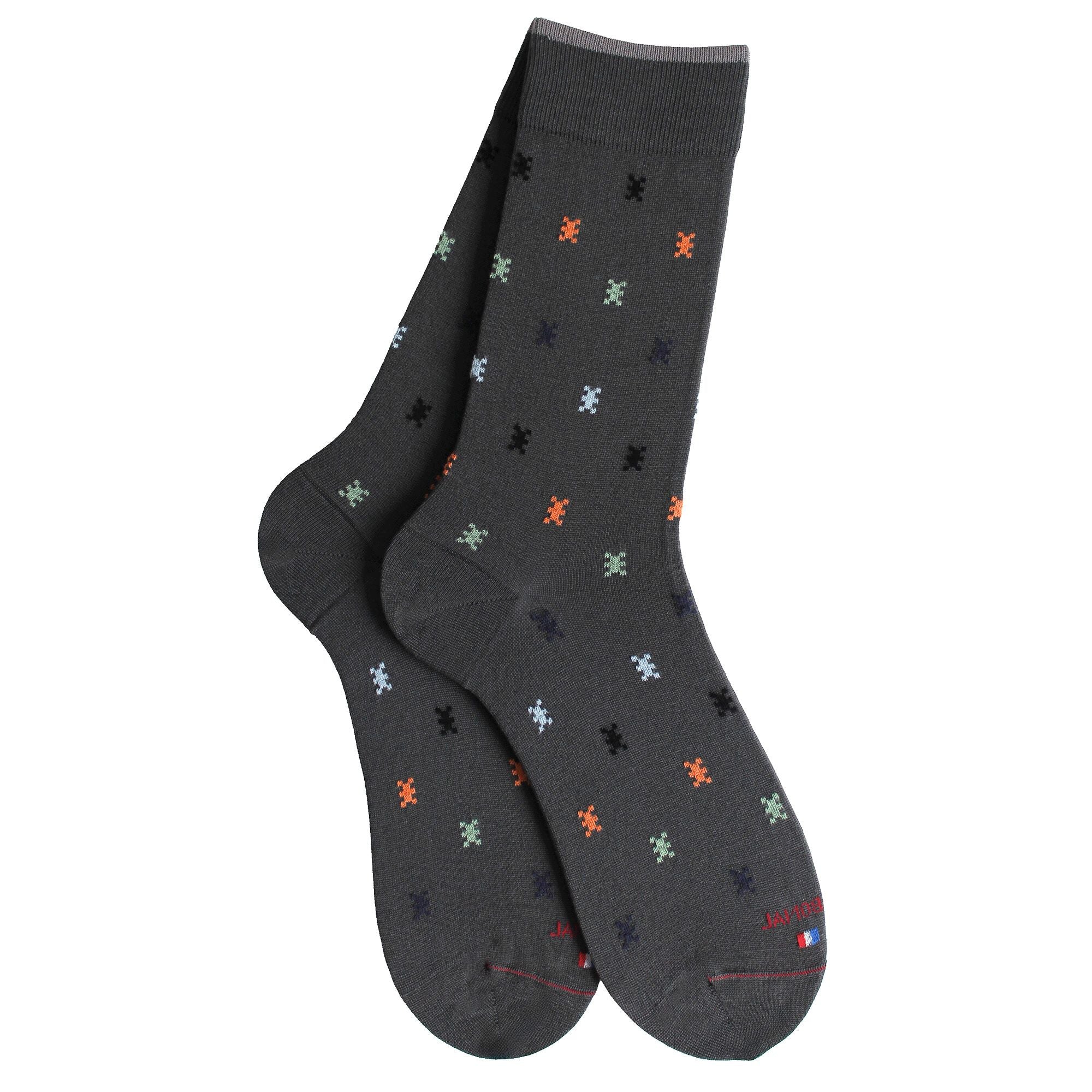 Chaussettes en fil d'écosse Gris - Semis coloré