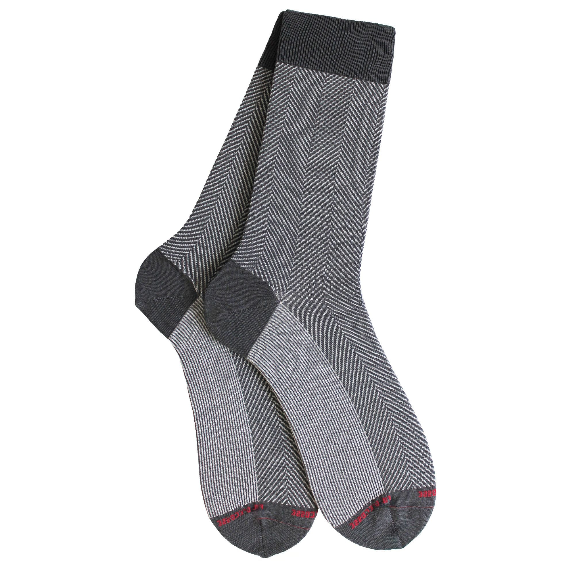Chaussettes en fil d'écosse Gris - Chevrons