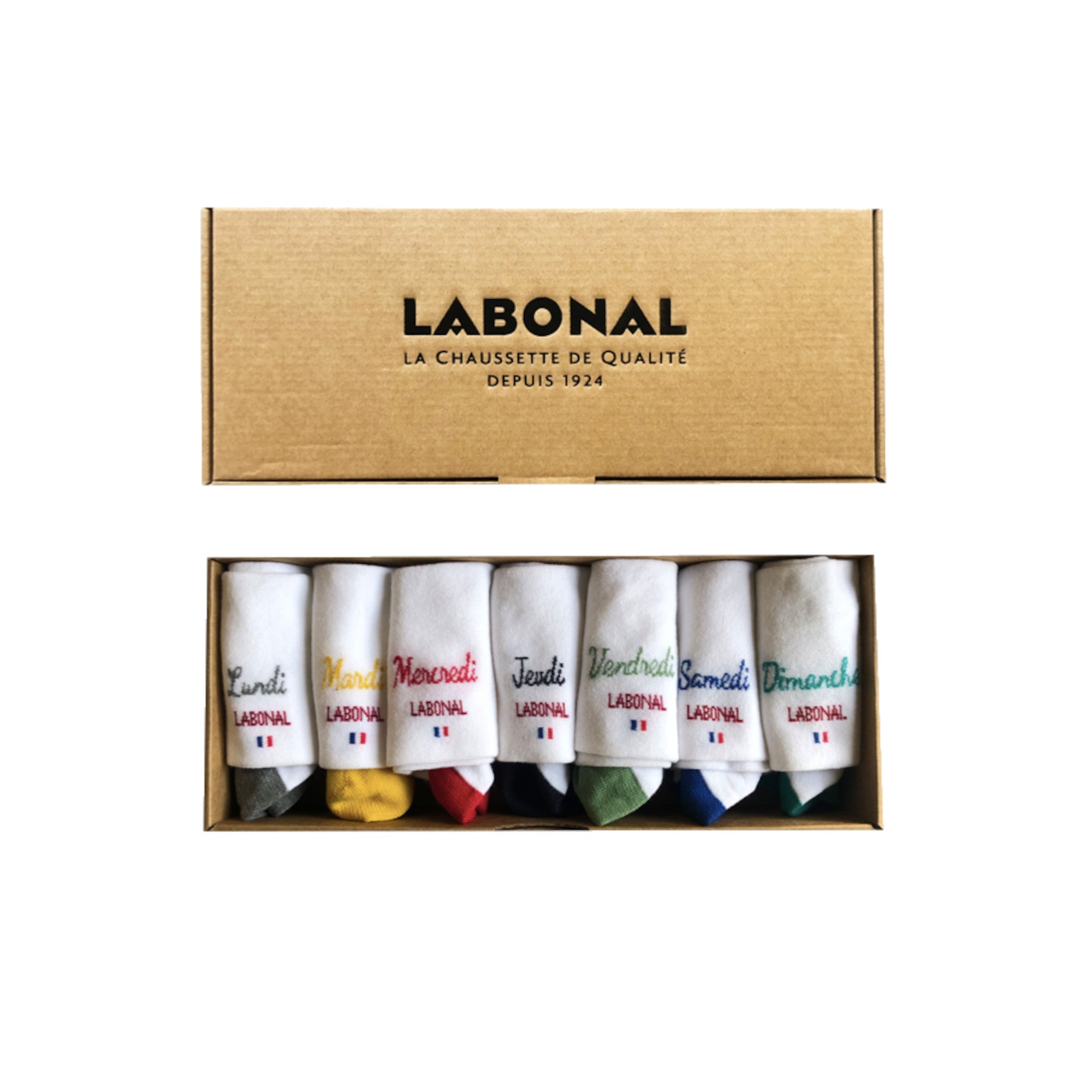 Coffret semainier mini-socquettes Homme coton blanc