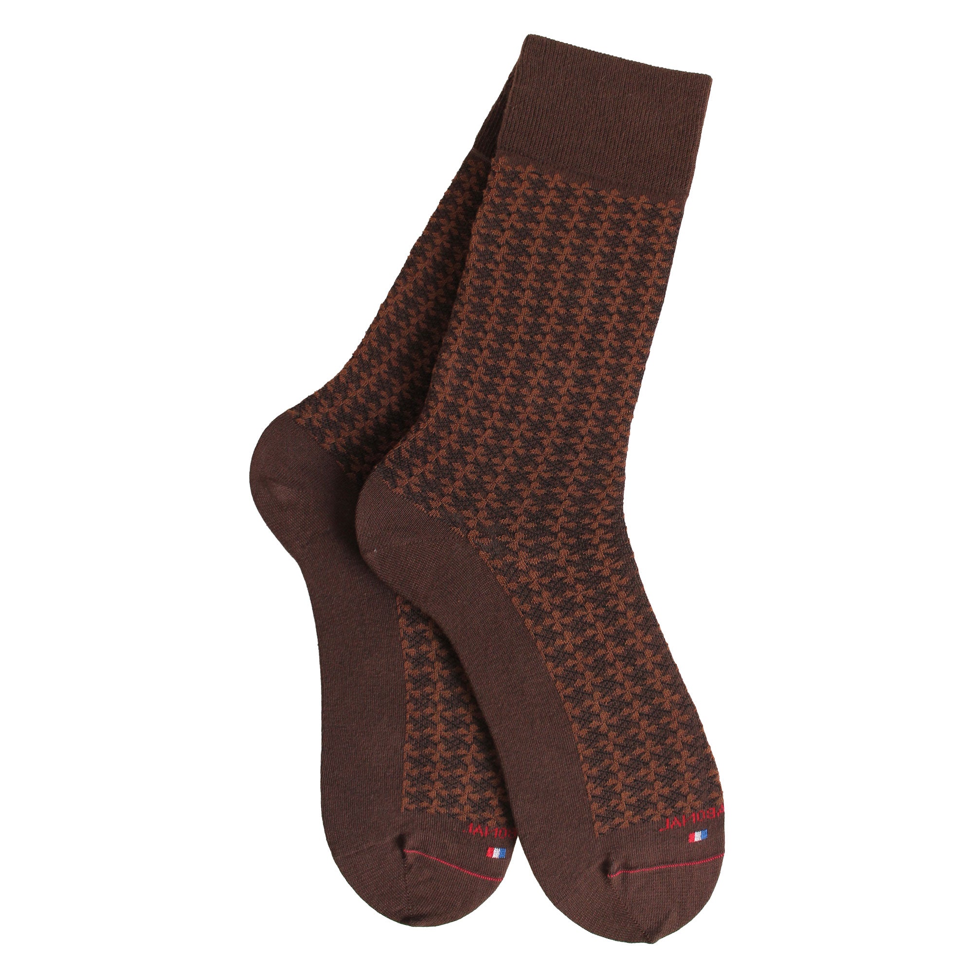 Chaussettes coton marron motif croix