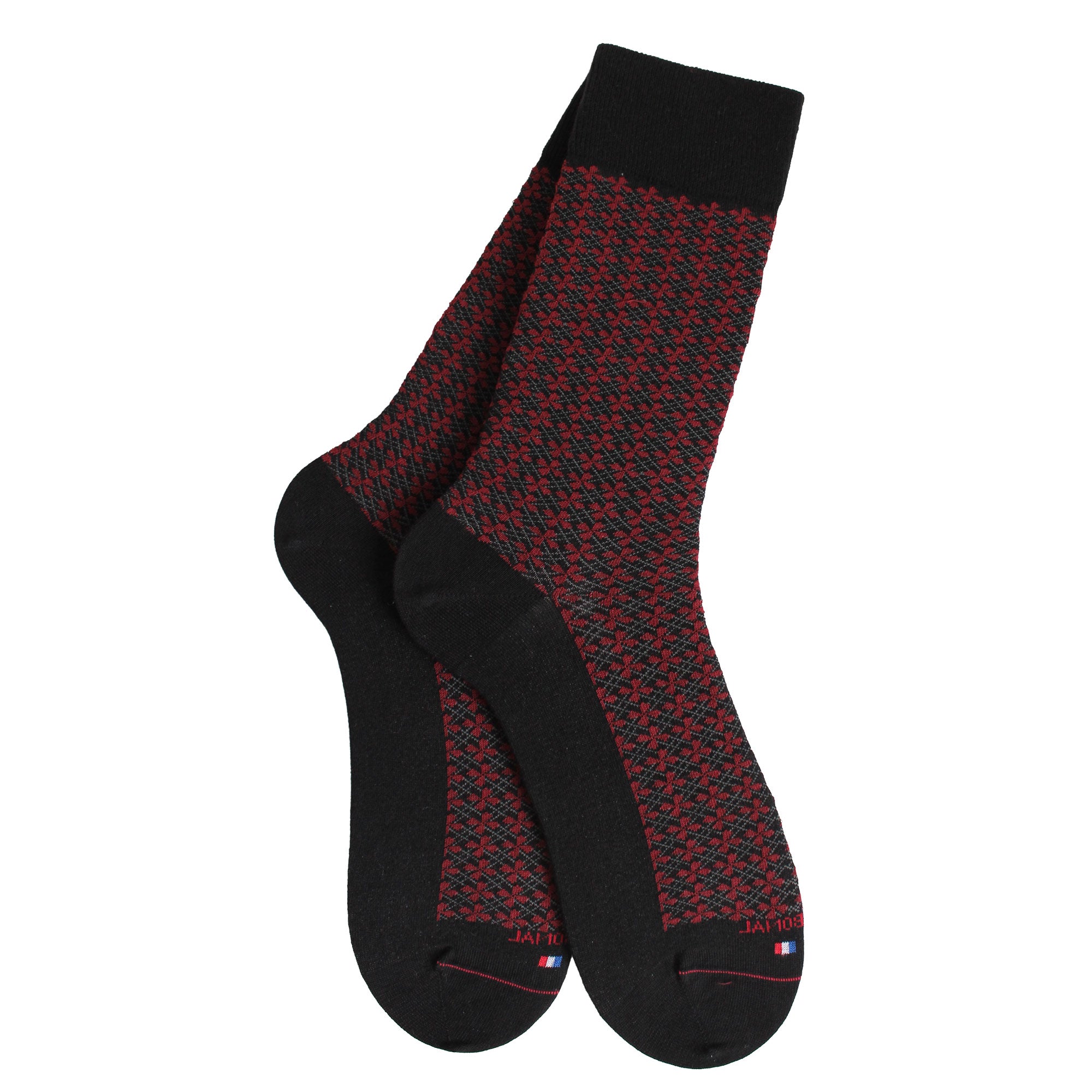 Chaussettes coton rouge motif croix