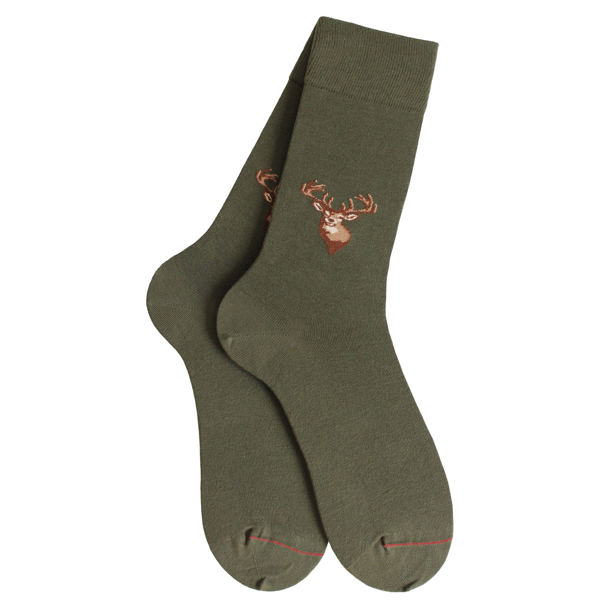 Chaussettes coton vert cerfs