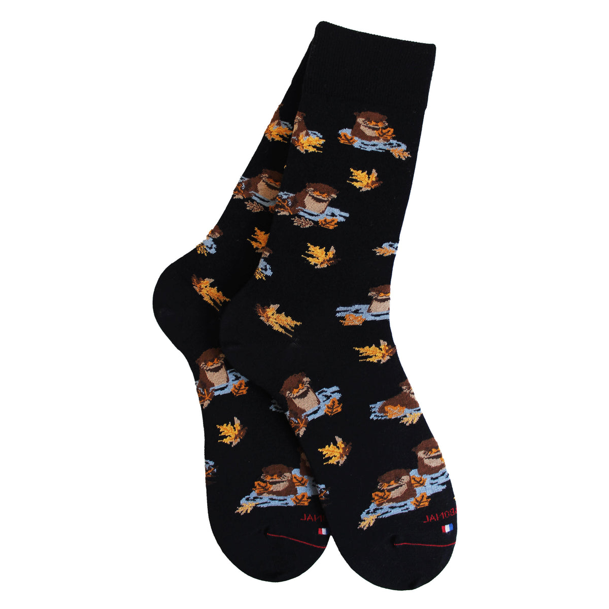 Chaussettes coton noir loutres