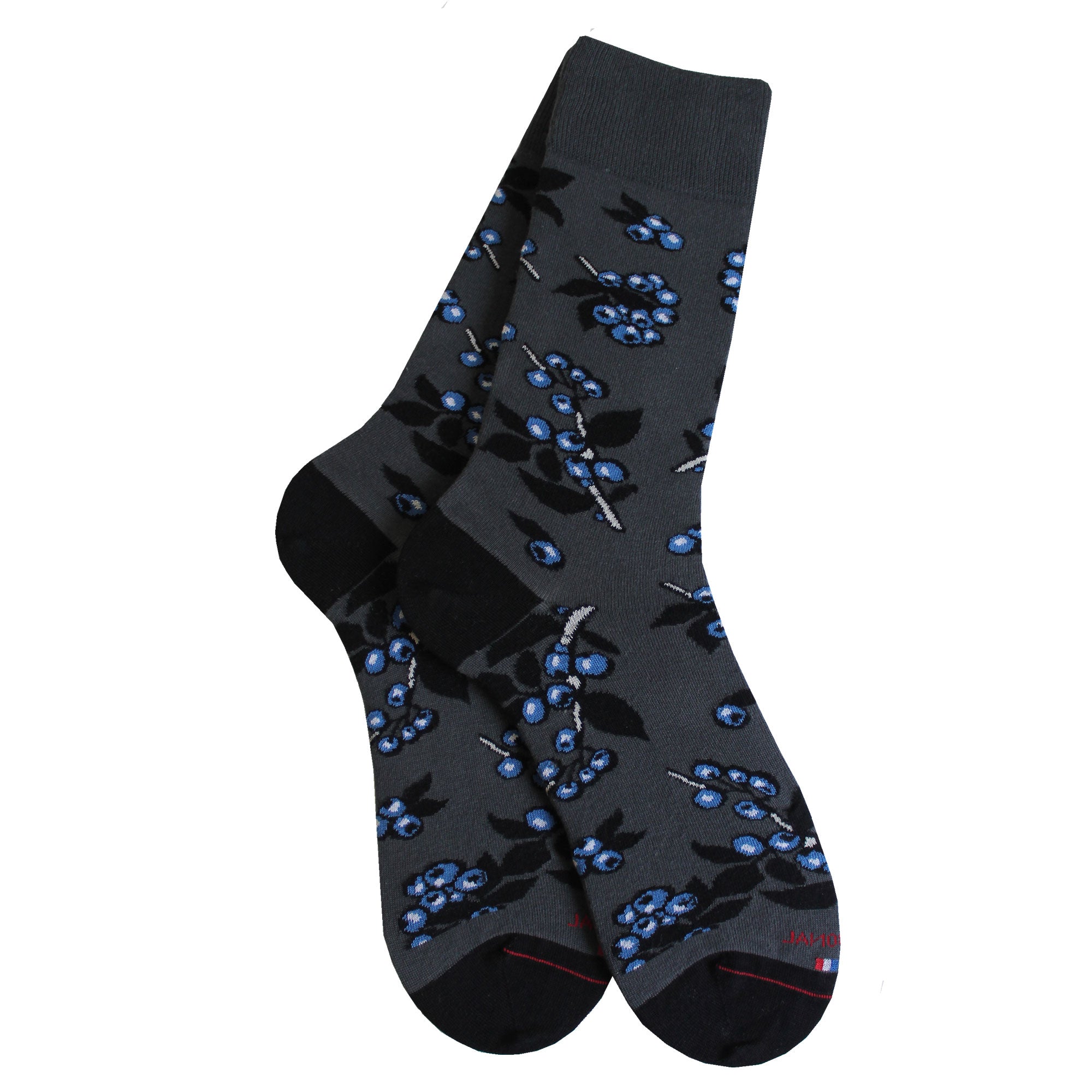 Chaussettes coton gris bleuets