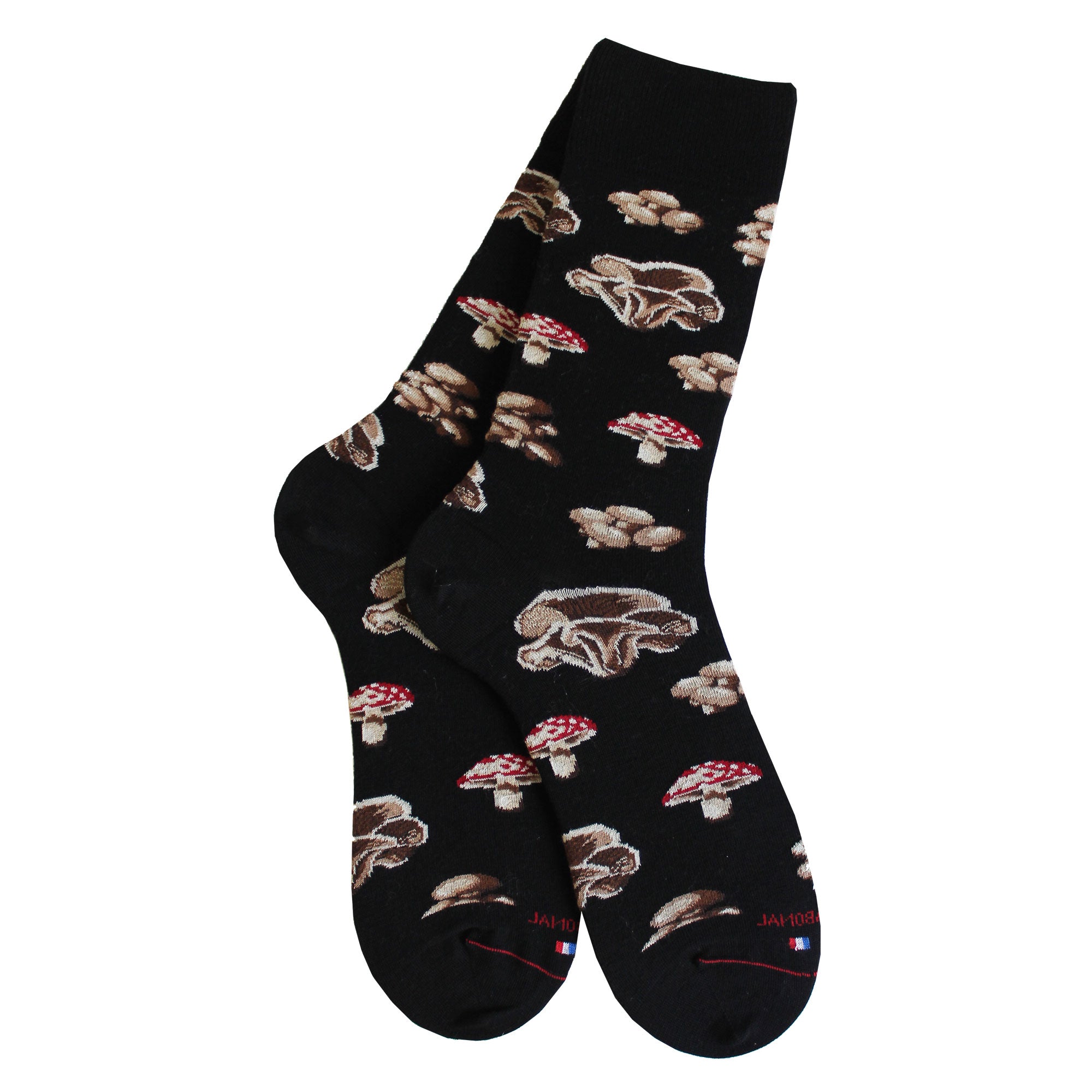 Chaussettes coton noir champignons