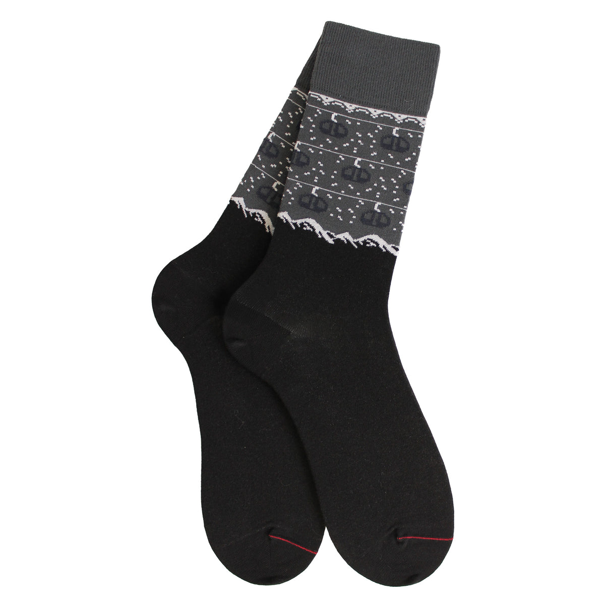 Chaussettes coton noir marine télécabines