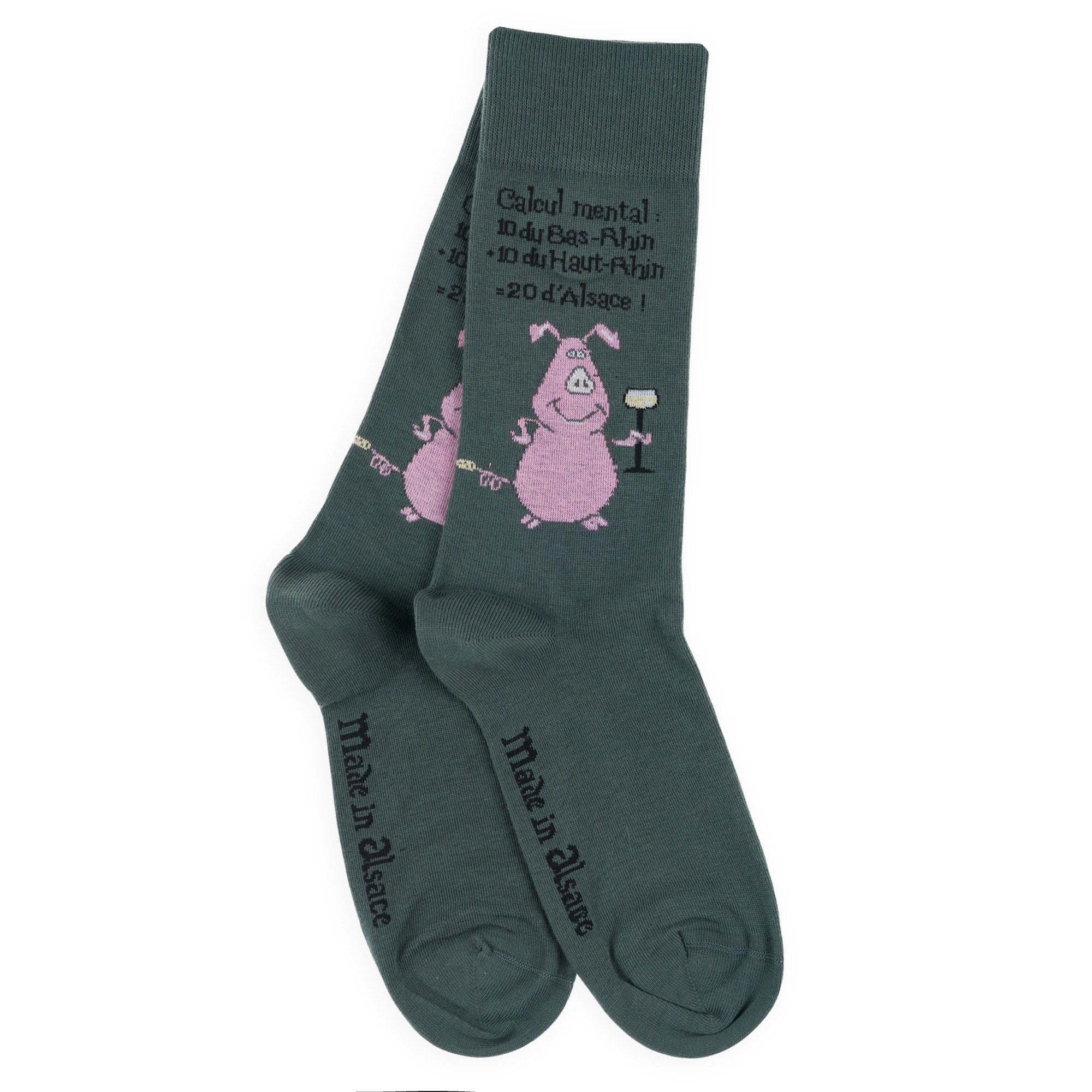 Chaussettes made in Alsace en coton Gris - Calcul mental