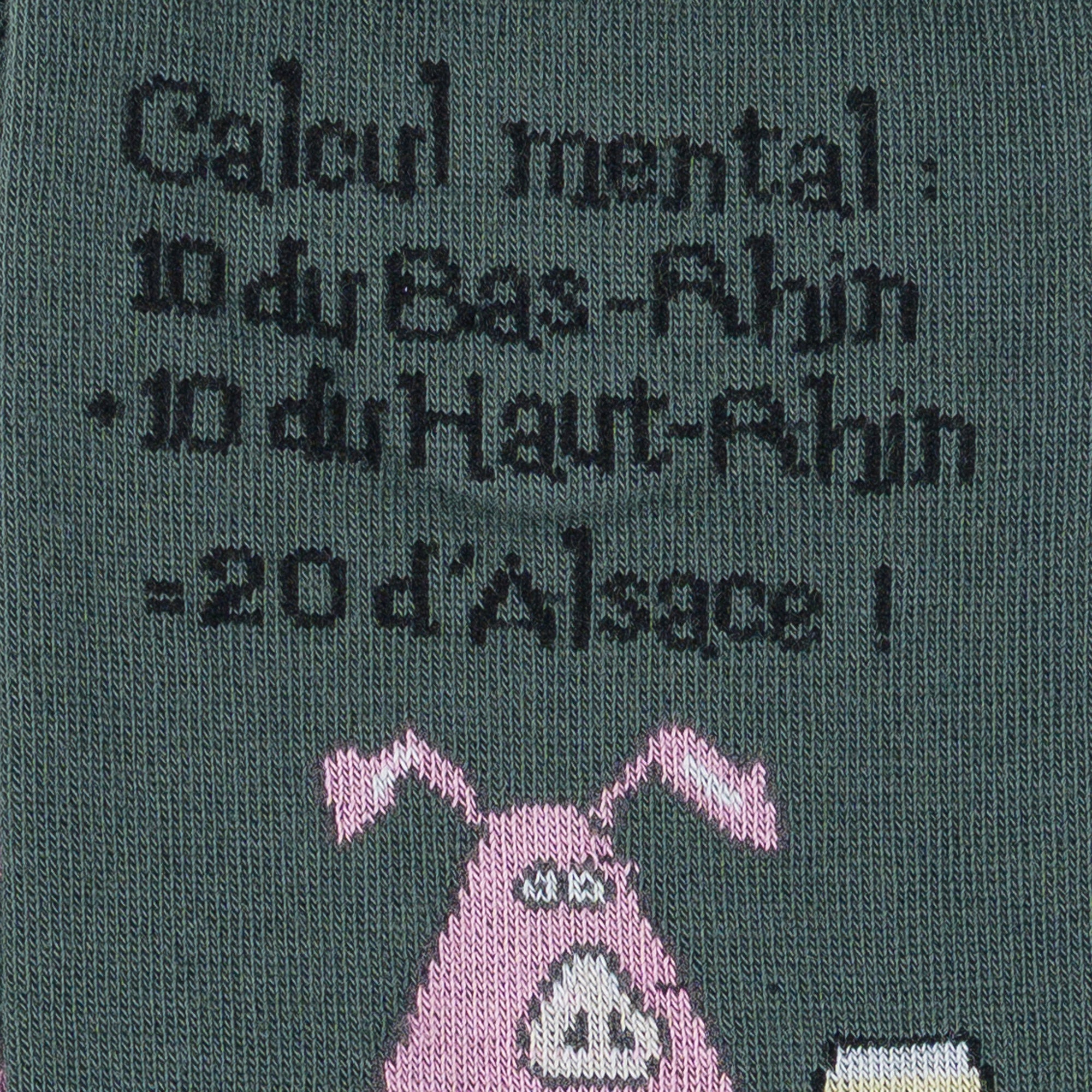Chaussettes made in Alsace en coton Gris - Calcul mental